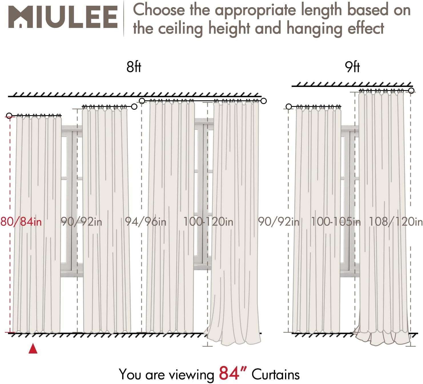 imageMIULEE 100 Blackout Curtains 90 Inch Long 2 Panels Set for Bedroom Thick Luxury Faux Linen Black Out Curtain Room Darkening Back Tab Pleat Window Textured Drapes with Hooks for Living Room BirchBlack