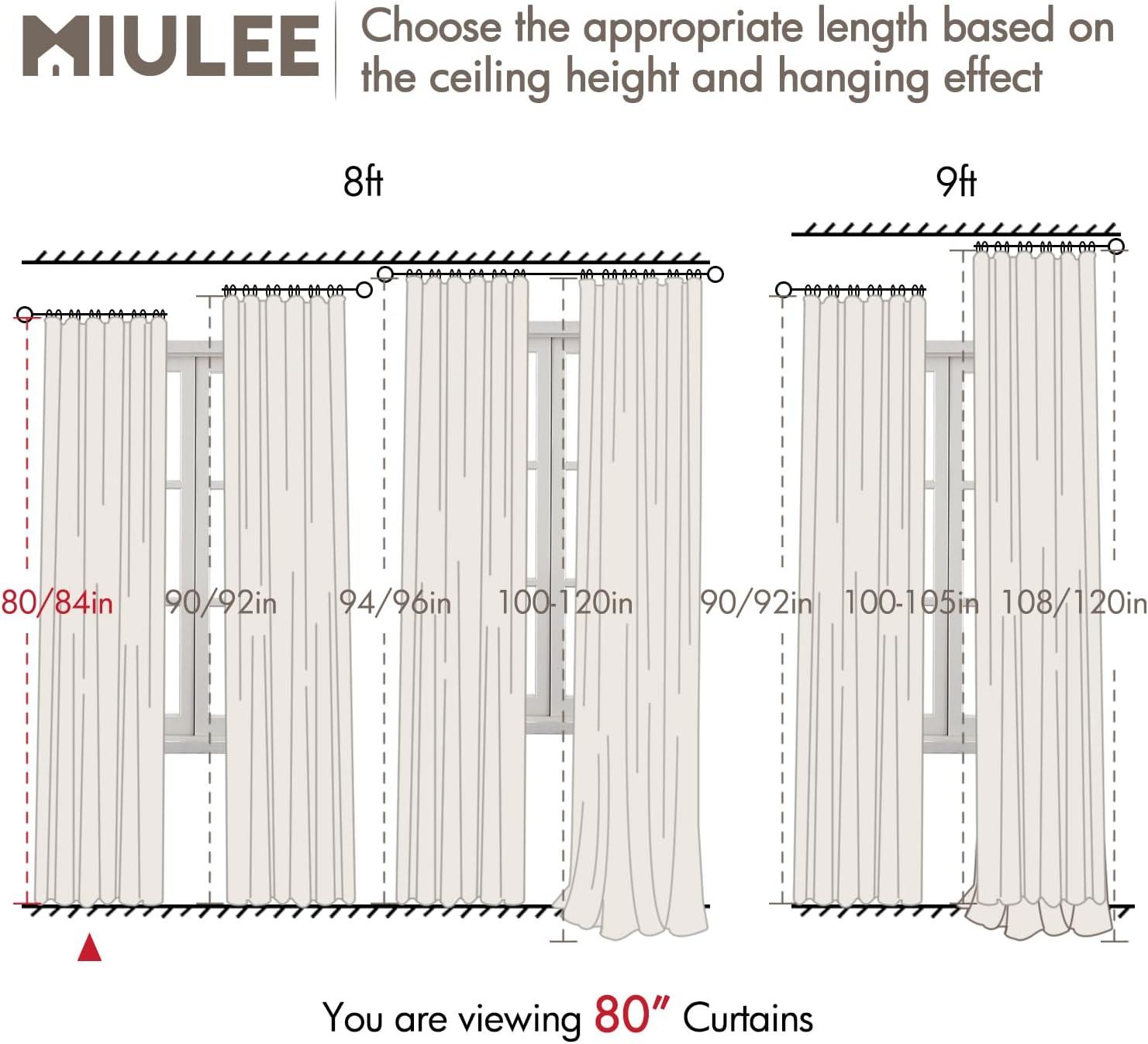 imageMIULEE 100 Blackout Curtains 90 Inch Long 2 Panels Set for Bedroom Thick Luxury Faux Linen Black Out Curtain Room Darkening Back Tab Pleat Window Textured Drapes with Hooks for Living Room BirchBirch