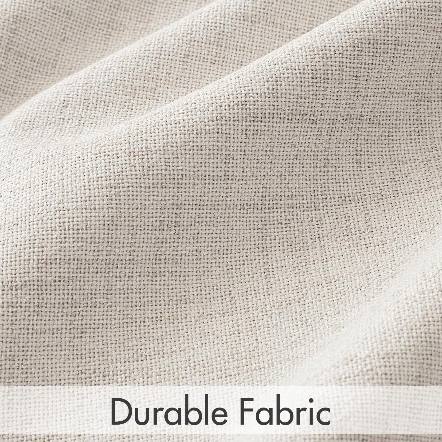 imageMIULEE 100 Blackout Curtains 90 inches Long Linen Curtains for Bedroom Black Out Window Treatments Thermal Insulated Room Darkening Drapes Back Tab Rod Pocket Emerald Green Christmas Decor 2 PanelsCream