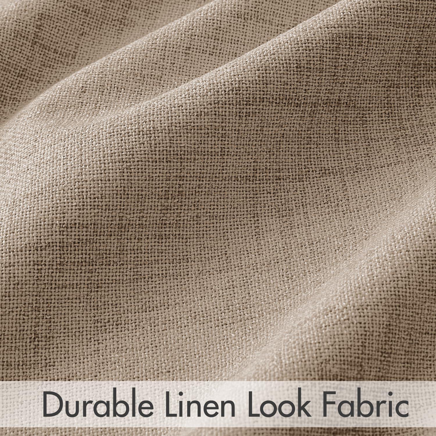 imageMIULEE 100 Blackout Curtains 90 inches Long Linen Curtains for Bedroom Black Out Window Treatments Thermal Insulated Room Darkening Drapes Back Tab Rod Pocket Emerald Green Christmas Decor 2 PanelsCopper Brown