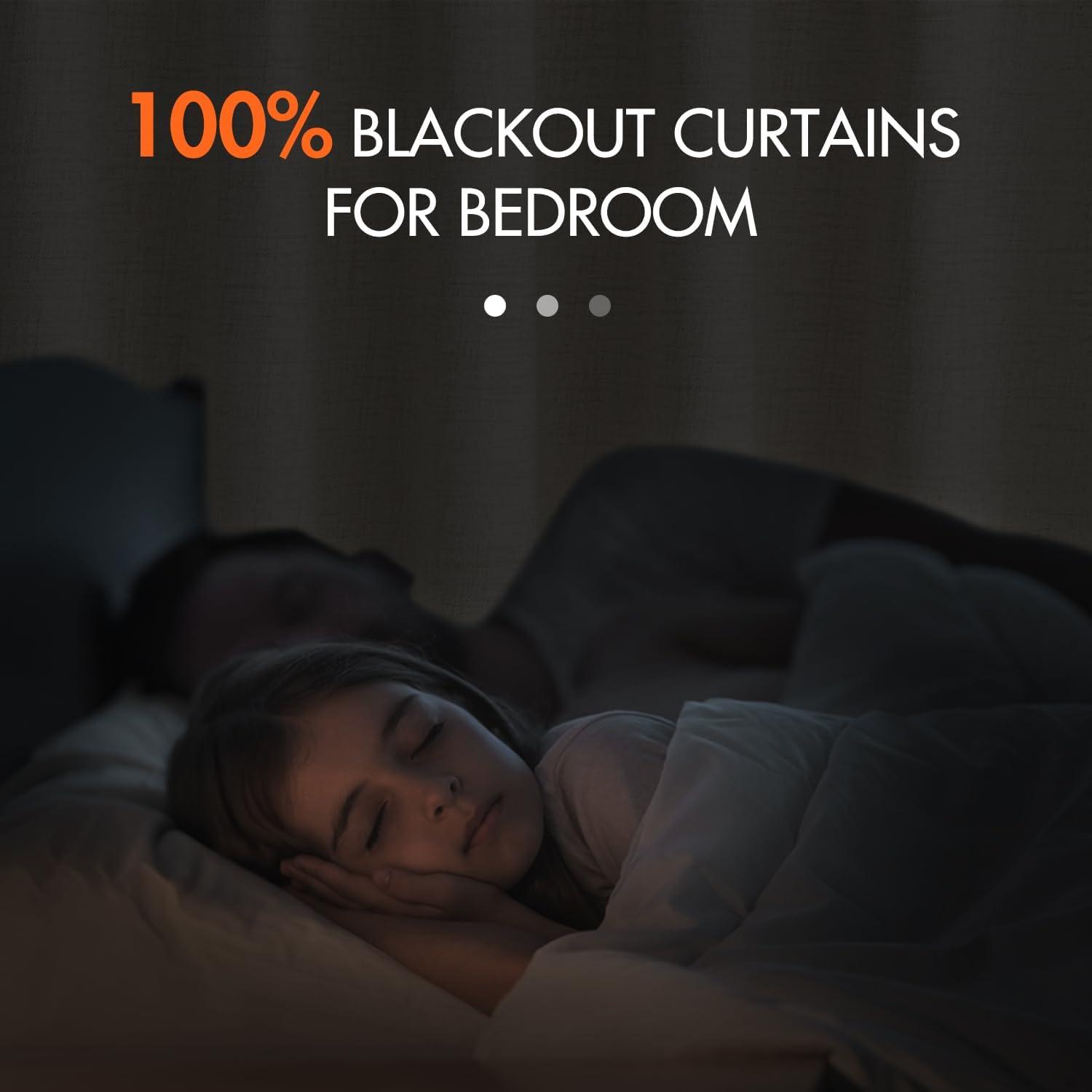 imageMIULEE 100 Blackout Curtains 90 inches Long Linen Curtains for Bedroom Black Out Window Treatments Thermal Insulated Room Darkening Drapes Back Tab Rod Pocket Emerald Green Christmas Decor 2 PanelsNatural Beige