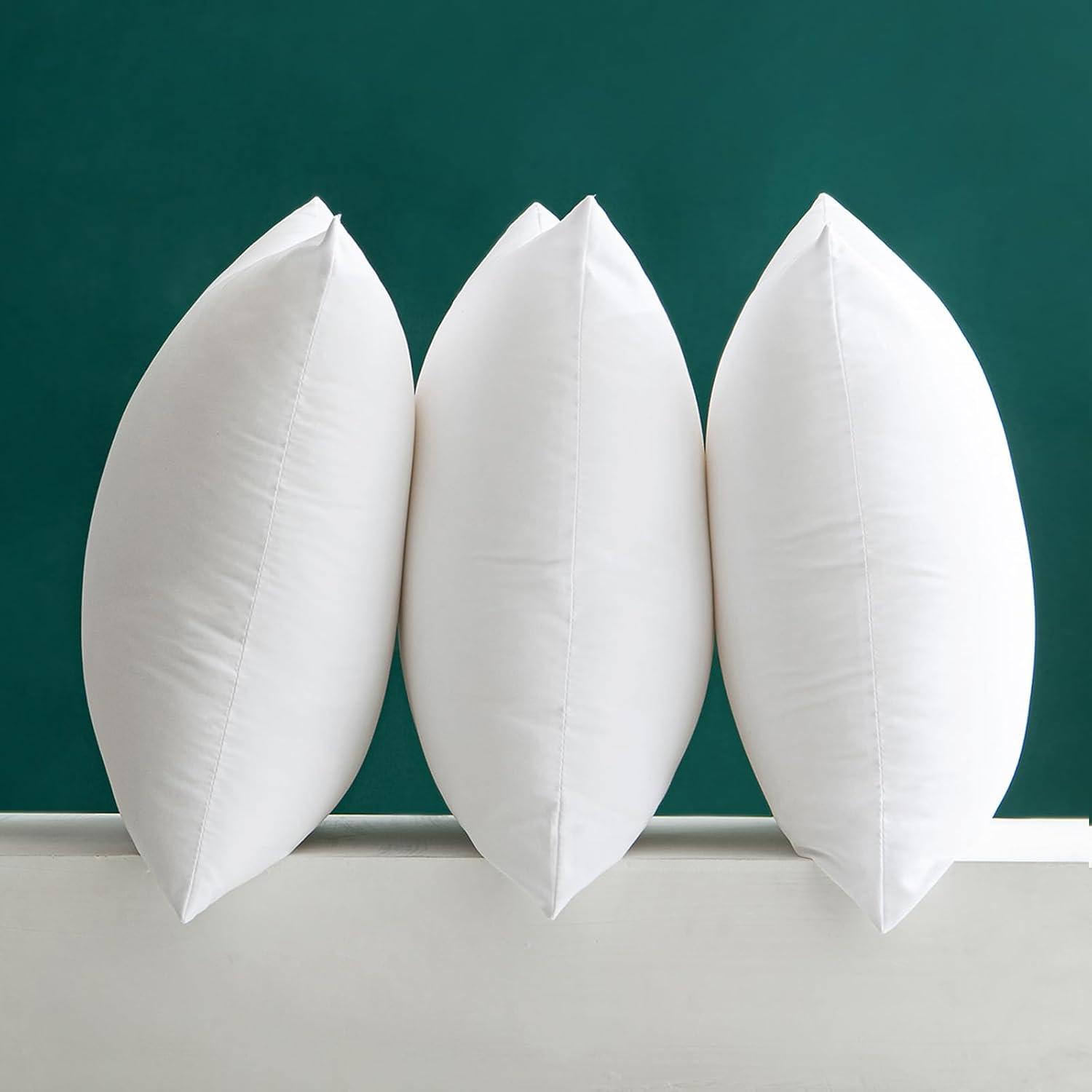 imageMIULEE 12x20 Pillow Inserts Throw Pillow Inserts Set of 2 12 x 20 Inches Pillow Inserts Square White Decorative Throw Pillows for Couch Sofa Bed