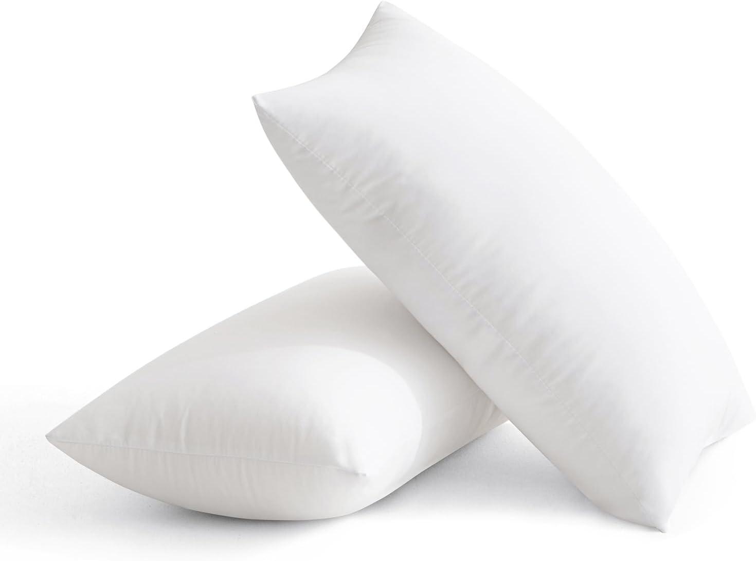 imageMIULEE 12x20 Pillow Inserts Throw Pillow Inserts Set of 2 12 x 20 Inches Pillow Inserts Square White Decorative Throw Pillows for Couch Sofa Bed