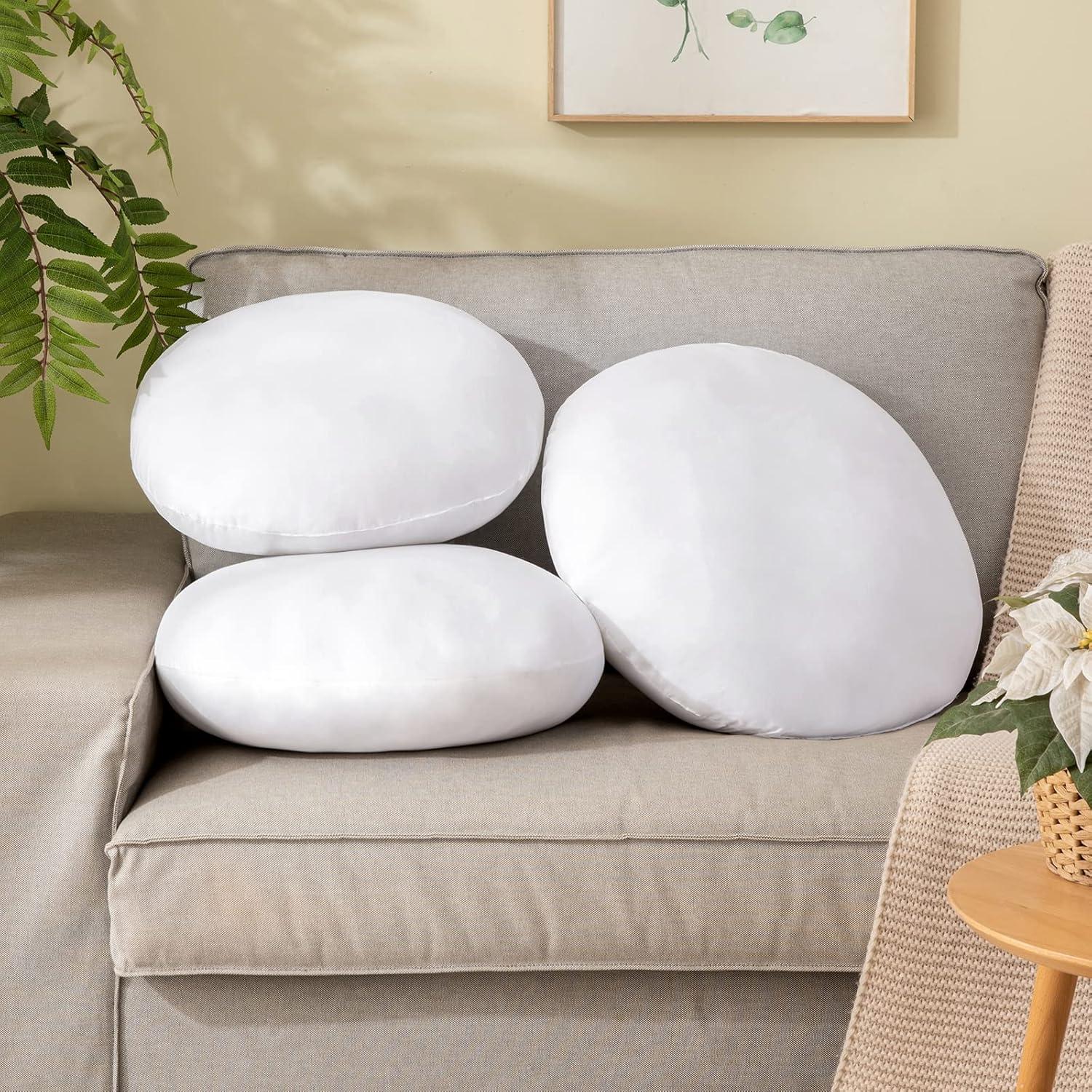 imageMIULEE 14 Inch Round Throw Pillows Pillow Insert Floor Pillow Form Stuffer Sham for Decorative Cushion Bed Couch Sofa Wedding1