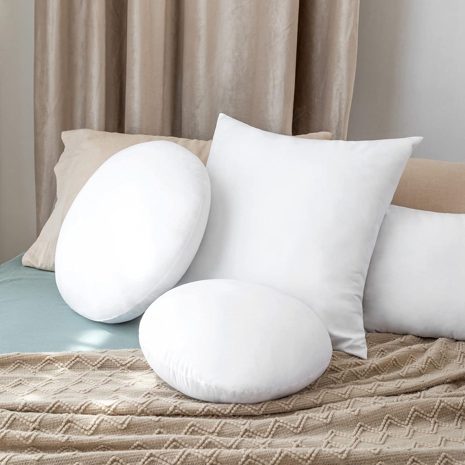 imageMIULEE 14 Inch Round Throw Pillows Pillow Insert Floor Pillow Form Stuffer Sham for Decorative Cushion Bed Couch Sofa Wedding1