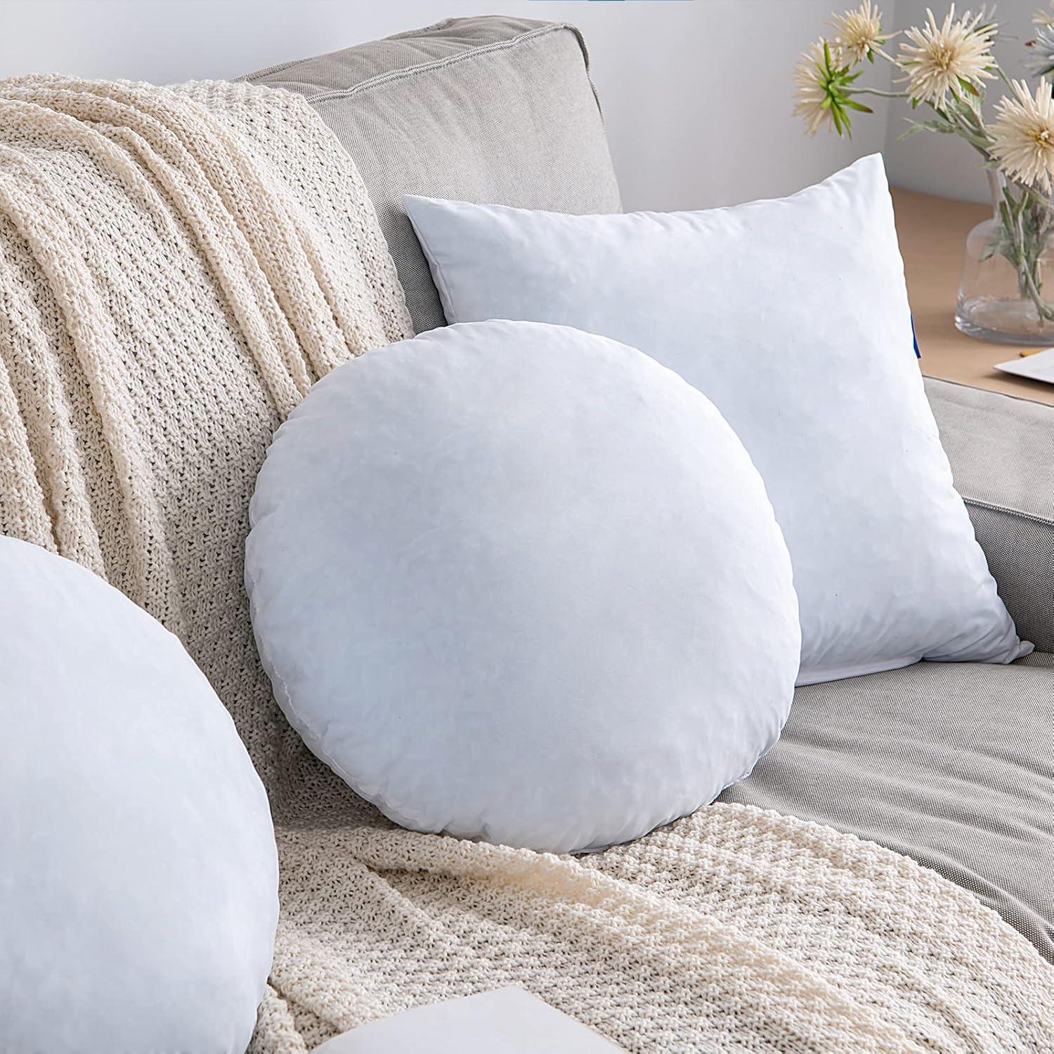 imageMIULEE 16 Inch Round Pillow Insert Floor Pillow Memory Foam Circular Cushion Decorative Throw Pillow Stuffer Lumbar Sham Forms for Couch Bed Sofa Meditation1