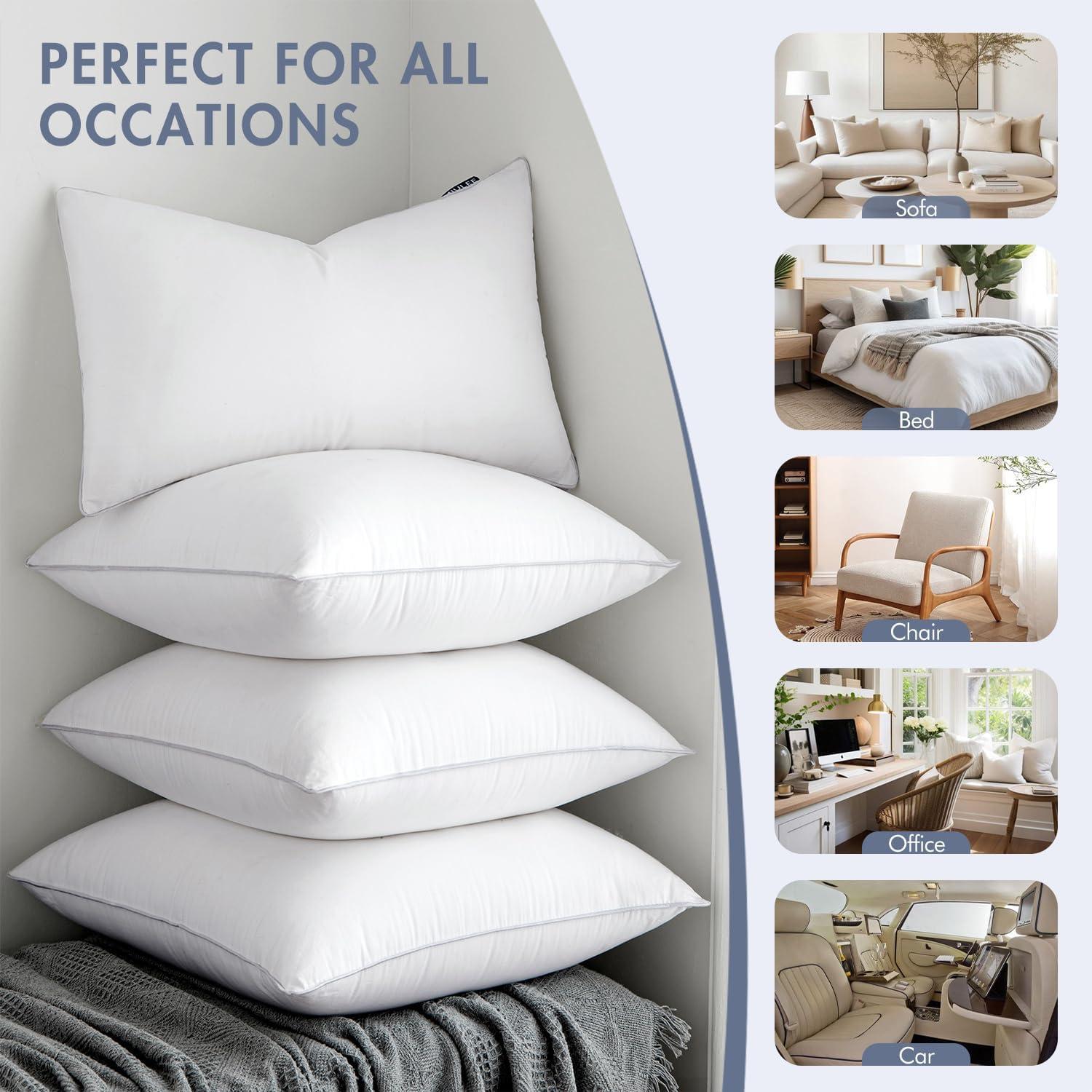 imageMIULEE 18 x 18 Pillow Inserts Set of 2 Decorative Throw Pillows for Couch Sofa with 100 Cotton Covers1