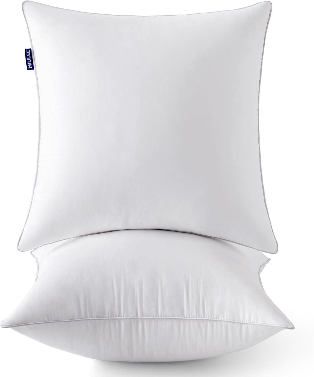 imageMIULEE 18 x 18 Pillow Inserts Set of 2 Decorative Throw Pillows for Couch Sofa with 100 Cotton Covers2