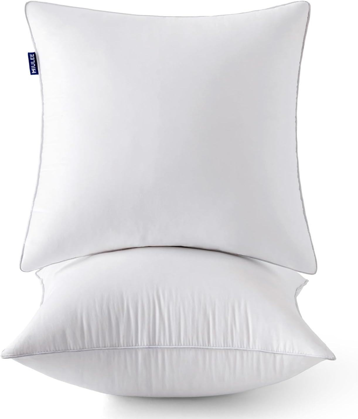 imageMIULEE 18 x 18 Pillow Inserts Set of 2 Decorative Throw Pillows for Couch Sofa with 100 Cotton Covers2