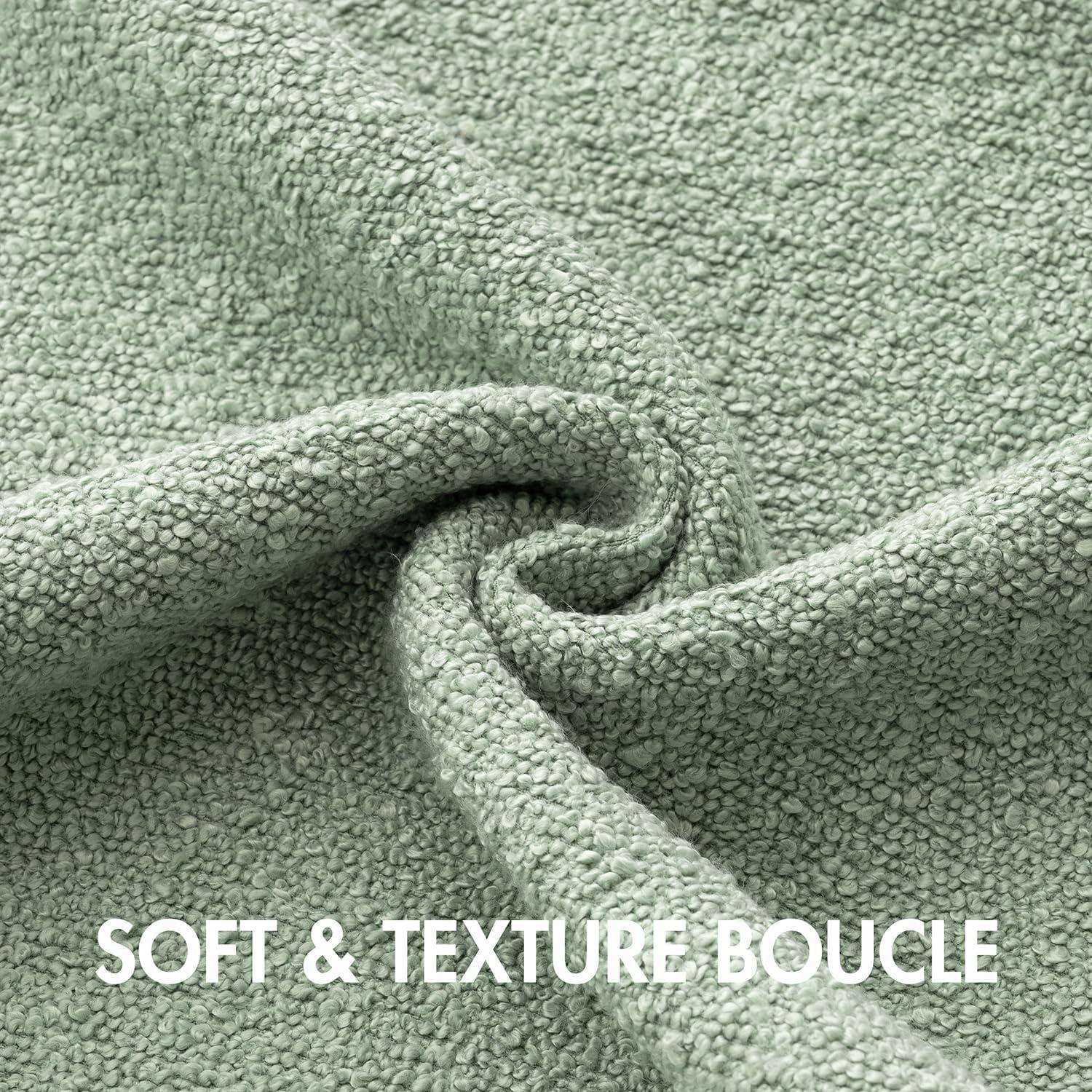 imageMIULEE 18x18 Inch Decorative Pillow Covers for Couch Bed Set of 2 Textured Boucle Neutral Winter Throw Pillows Orange Accent Solid Cushion Pillowcases Sofa Livingroom Home DecorGreyish Green