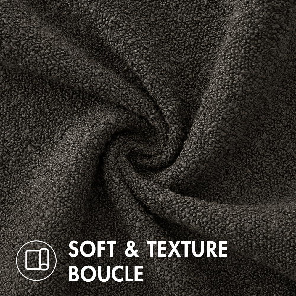 imageMIULEE 18x18 Inch Decorative Pillow Covers for Couch Bed Set of 2 Textured Boucle Neutral Winter Throw Pillows Orange Accent Solid Cushion Pillowcases Sofa Livingroom Home DecorDark Coffee