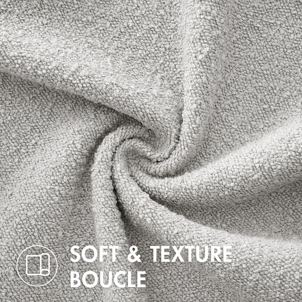 imageMIULEE 18x18 Inch Decorative Pillow Covers for Couch Bed Set of 2 Textured Boucle Neutral Winter Throw Pillows Orange Accent Solid Cushion Pillowcases Sofa Livingroom Home DecorLight Grey