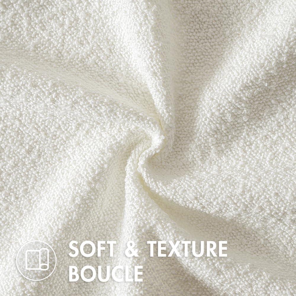 imageMIULEE 18x18 Inch Decorative Pillow Covers for Couch Bed Set of 2 Textured Boucle Neutral Winter Throw Pillows Orange Accent Solid Cushion Pillowcases Sofa Livingroom Home DecorWhite