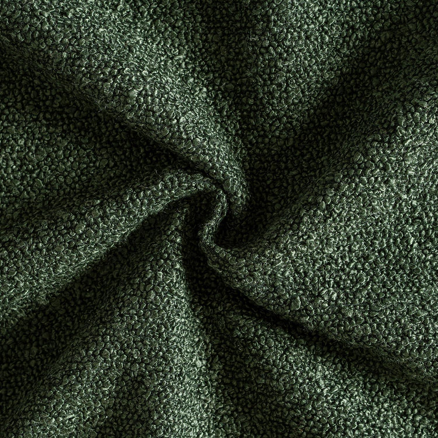 imageMIULEE 18x18 Inch Decorative Pillow Covers for Couch Bed Set of 2 Textured Boucle Neutral Winter Throw Pillows Orange Accent Solid Cushion Pillowcases Sofa Livingroom Home DecorDark Green
