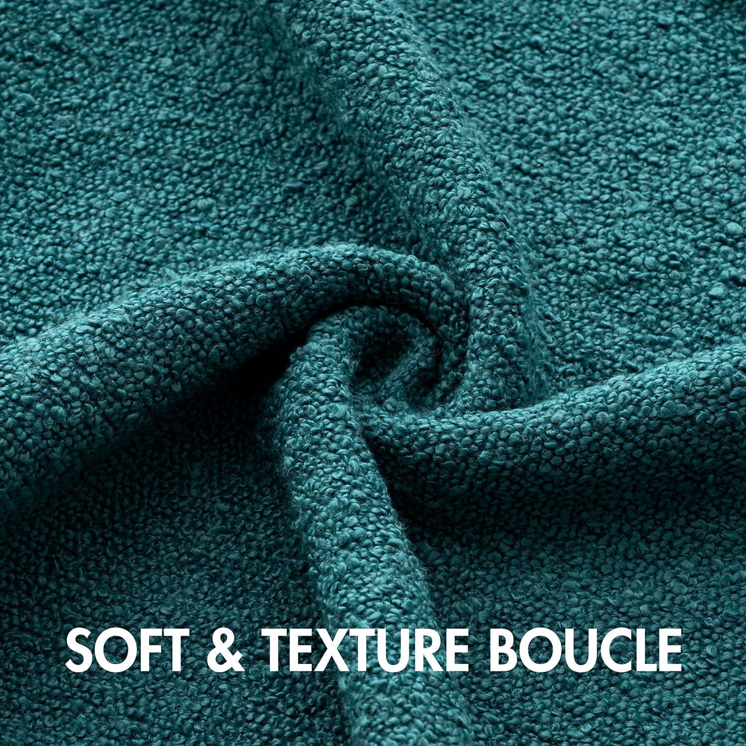 imageMIULEE 18x18 Inch Decorative Pillow Covers for Couch Bed Set of 2 Textured Boucle Neutral Winter Throw Pillows Orange Accent Solid Cushion Pillowcases Sofa Livingroom Home DecorTeal Blue