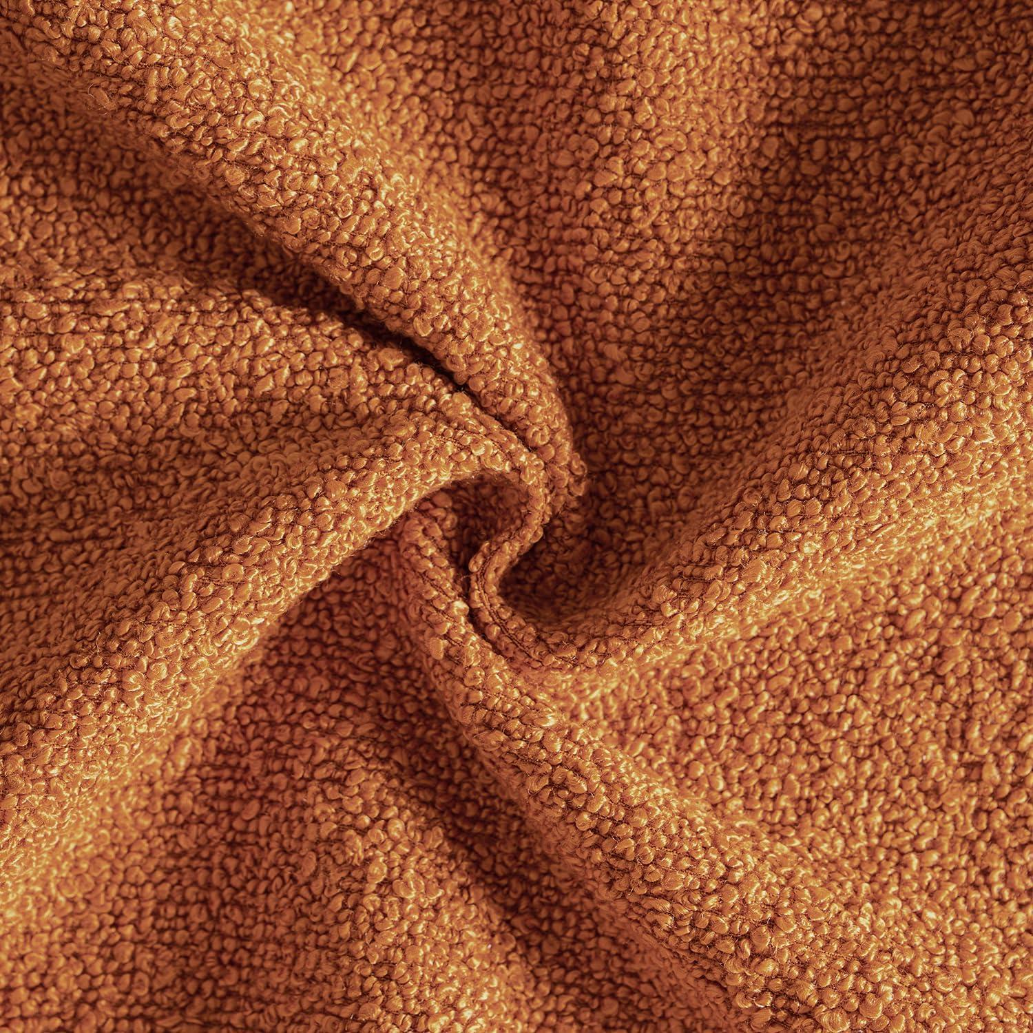 imageMIULEE 18x18 Inch Decorative Pillow Covers for Couch Bed Set of 2 Textured Boucle Neutral Winter Throw Pillows Orange Accent Solid Cushion Pillowcases Sofa Livingroom Home DecorOrange