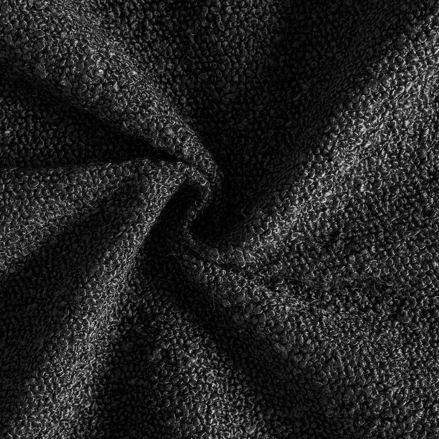 imageMIULEE 18x18 Inch Decorative Pillow Covers for Couch Bed Set of 2 Textured Boucle Neutral Winter Throw Pillows Orange Accent Solid Cushion Pillowcases Sofa Livingroom Home DecorBlack