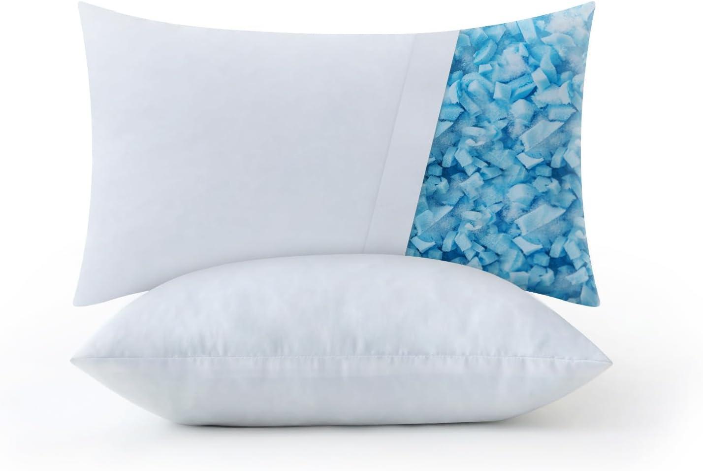 imageMIULEE 18x18 Pillow Inserts Set of 2Decorative Shredded Memory Foam Cooling Throw PillowsAdjustable Premium Square Wedding Pillow Stuffer Form for Couch Bed Cushion12x20 Inch