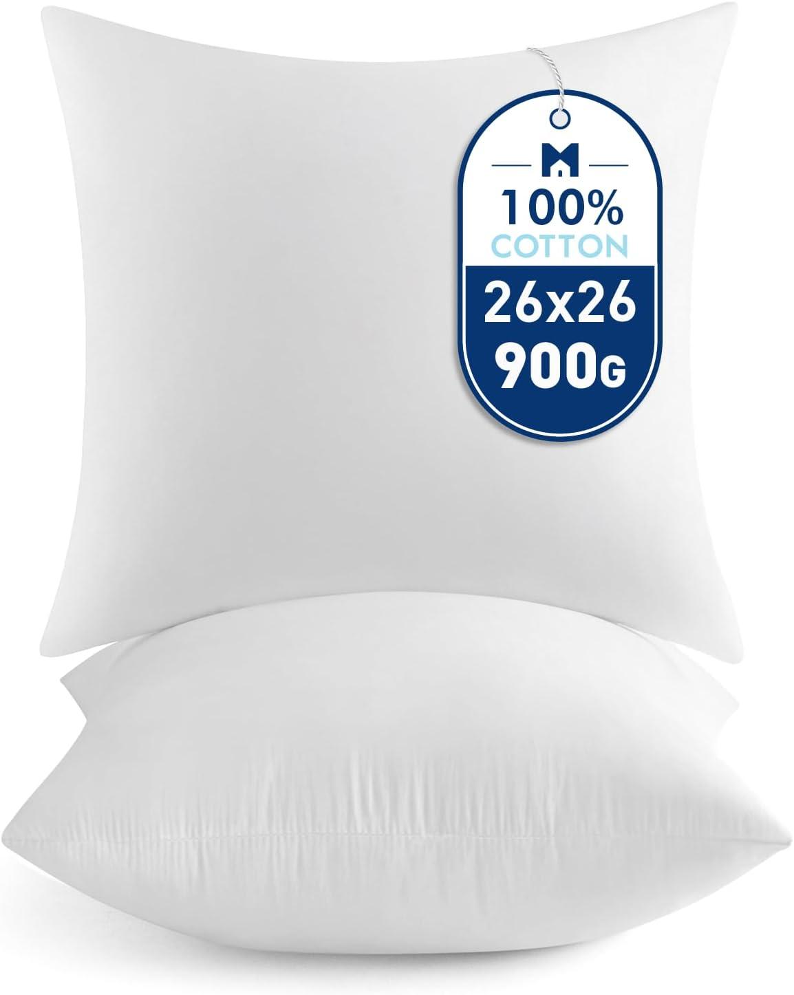 imageMIULEE 18x18 Pillow InsertsSet of 2 100 Virgin Microfiber with Cotton Cover Throw Pillows for Couch Sofa and Bed2
