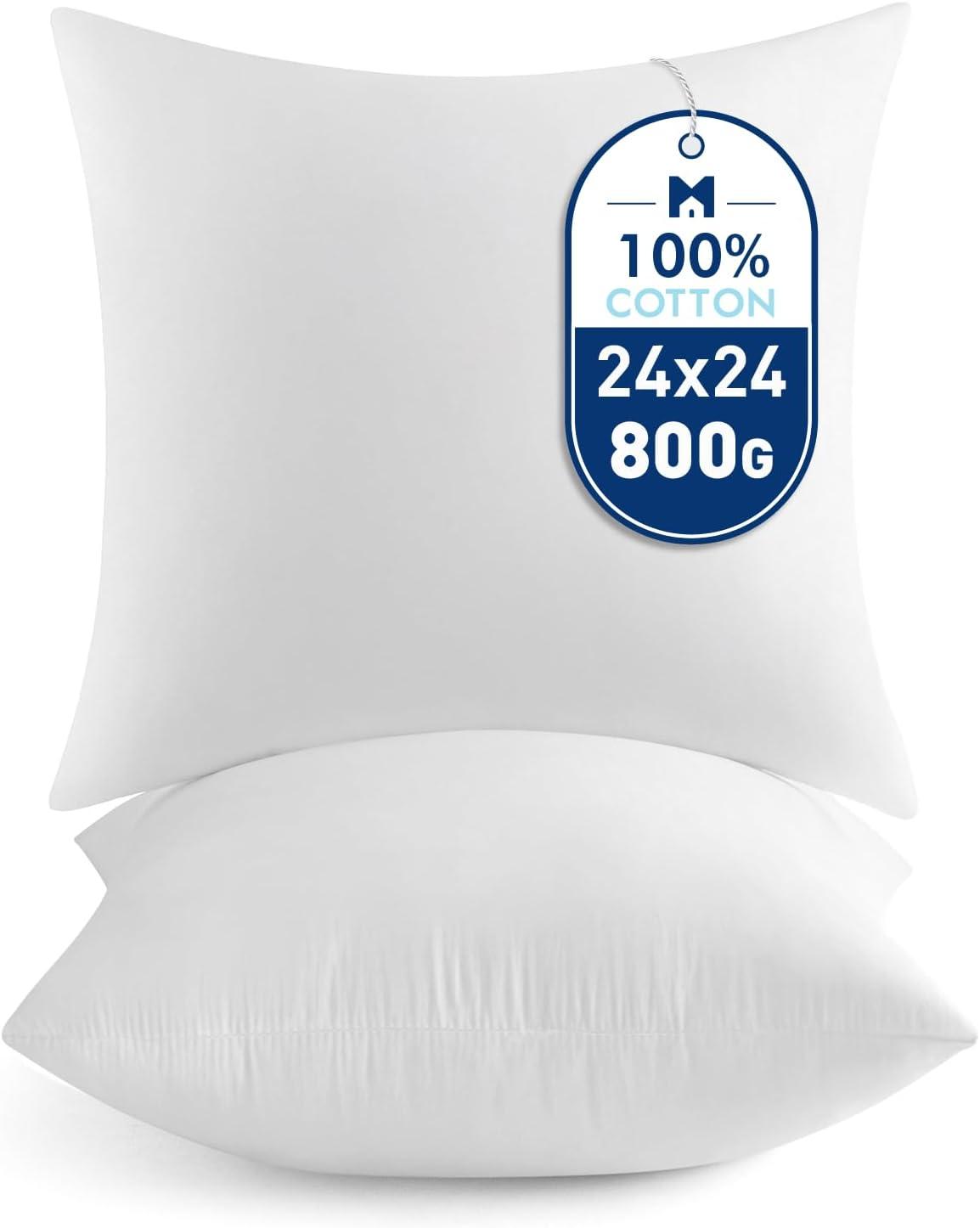 imageMIULEE 18x18 Pillow InsertsSet of 2 100 Virgin Microfiber with Cotton Cover Throw Pillows for Couch Sofa and Bed2