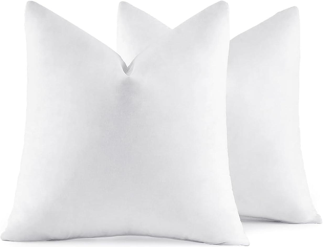 imageMIULEE 26x26 Euro Pillow InsertsSet of 2 Down Feather Throw Pillows for Couch Sofa Bed Decorative Fluffy Throw Pillow Inserts Cotton FabricWhite2