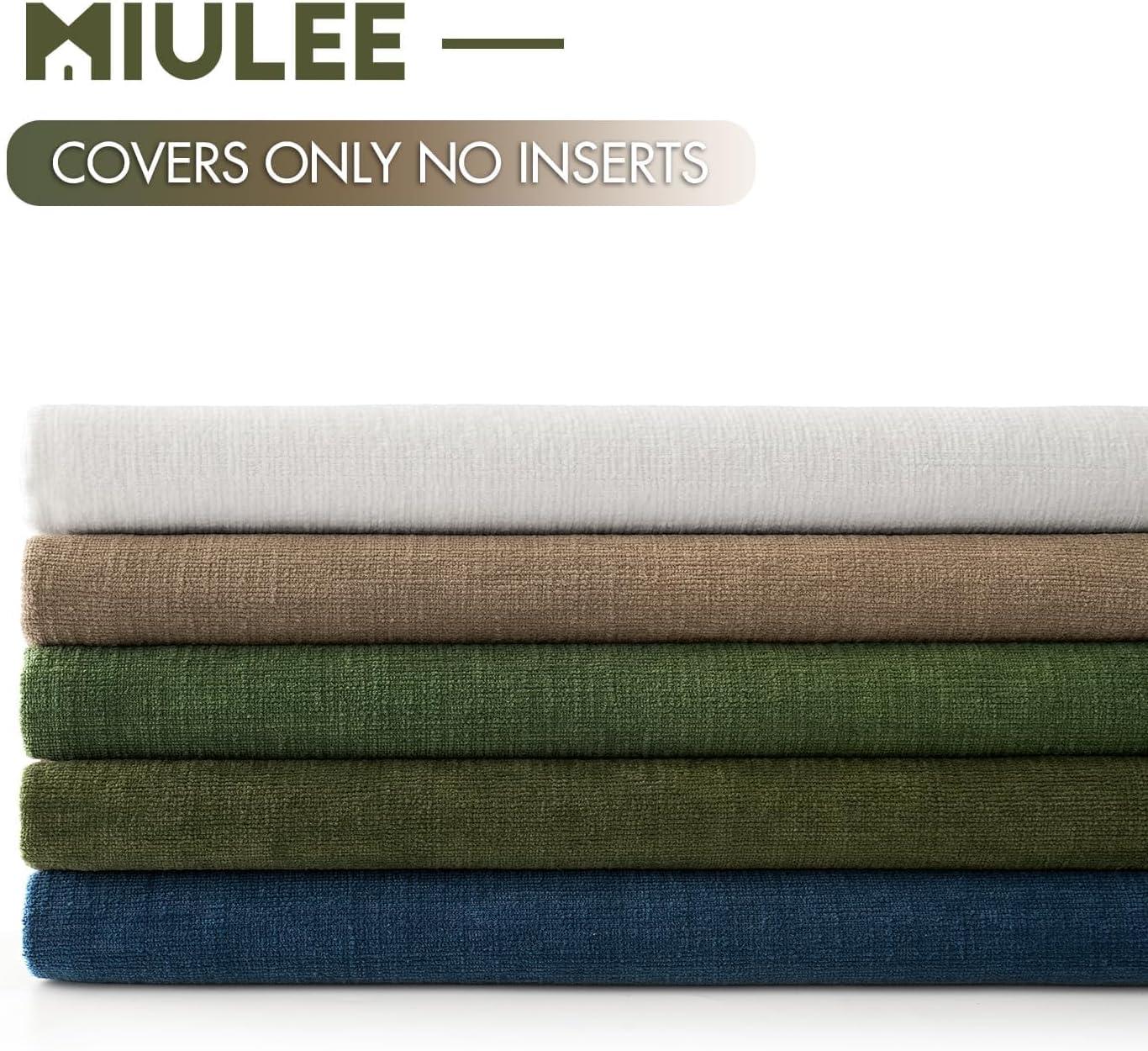 imageMIULEE Aqua Green Couch Pillow Covers 20x20 Inch Set of 2 Soft Chenille Decorative Square Throw Pillow Covers Farmhouse for Sofa Living Room BedOlive Green