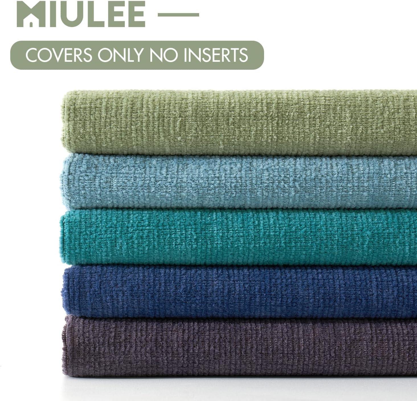 imageMIULEE Aqua Green Couch Pillow Covers 20x20 Inch Set of 2 Soft Chenille Decorative Square Throw Pillow Covers Farmhouse for Sofa Living Room BedSmoke Blue