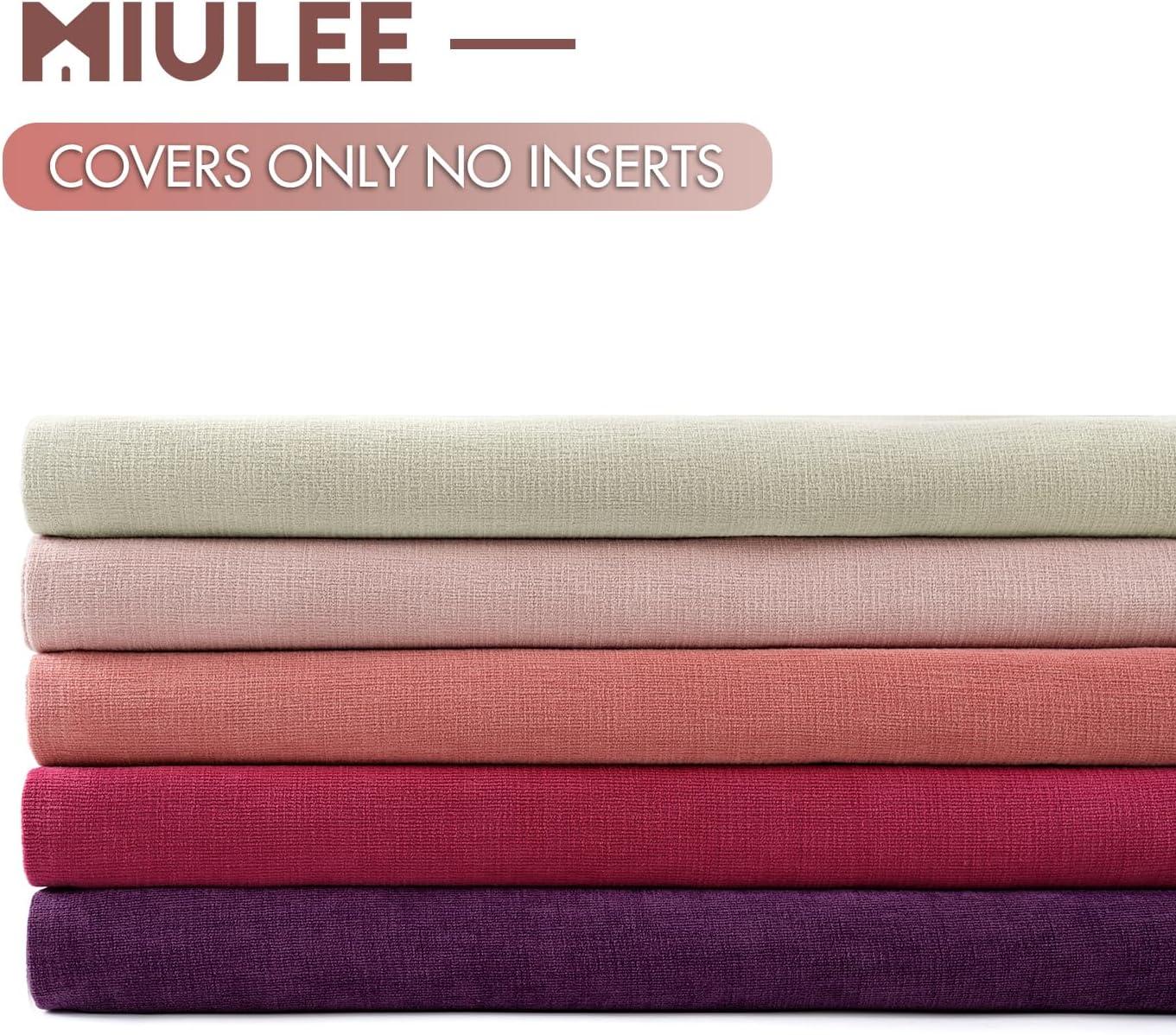 imageMIULEE Beige Couch Pillow Covers 18x18 Inch Set of 2 Soft Chenille Decorative Square Throw Pillow Covers Farmhouse for Sofa Living Room BedPink