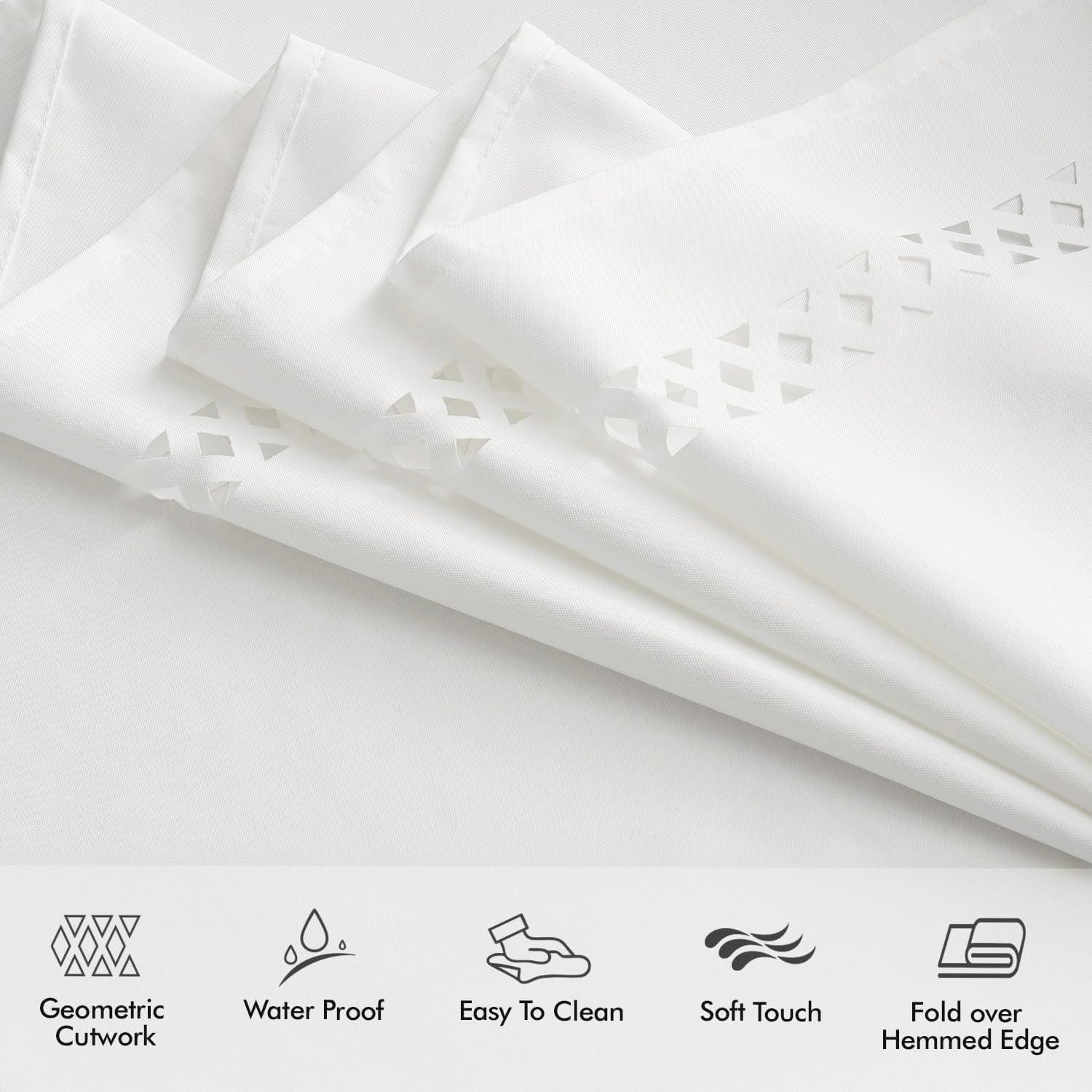 imageMIULEE Beige Rectangle Linen Polyester Tablecloth with Decorative Cutouts Waterproof Stain Resistant ampamp ShrinkProof Table Cloth 60x84 inch Farmhouse Style for Dining Wedding Party and Outdoor PicnicsWhite