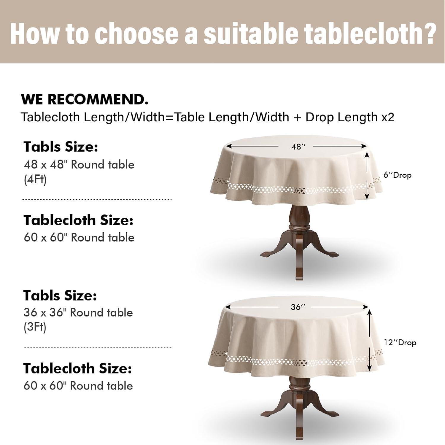imageMIULEE Beige Rectangle Linen Polyester Tablecloth with Decorative Cutouts Waterproof Stain Resistant ampamp ShrinkProof Table Cloth 60x84 inch Farmhouse Style for Dining Wedding Party and Outdoor PicnicsBeige