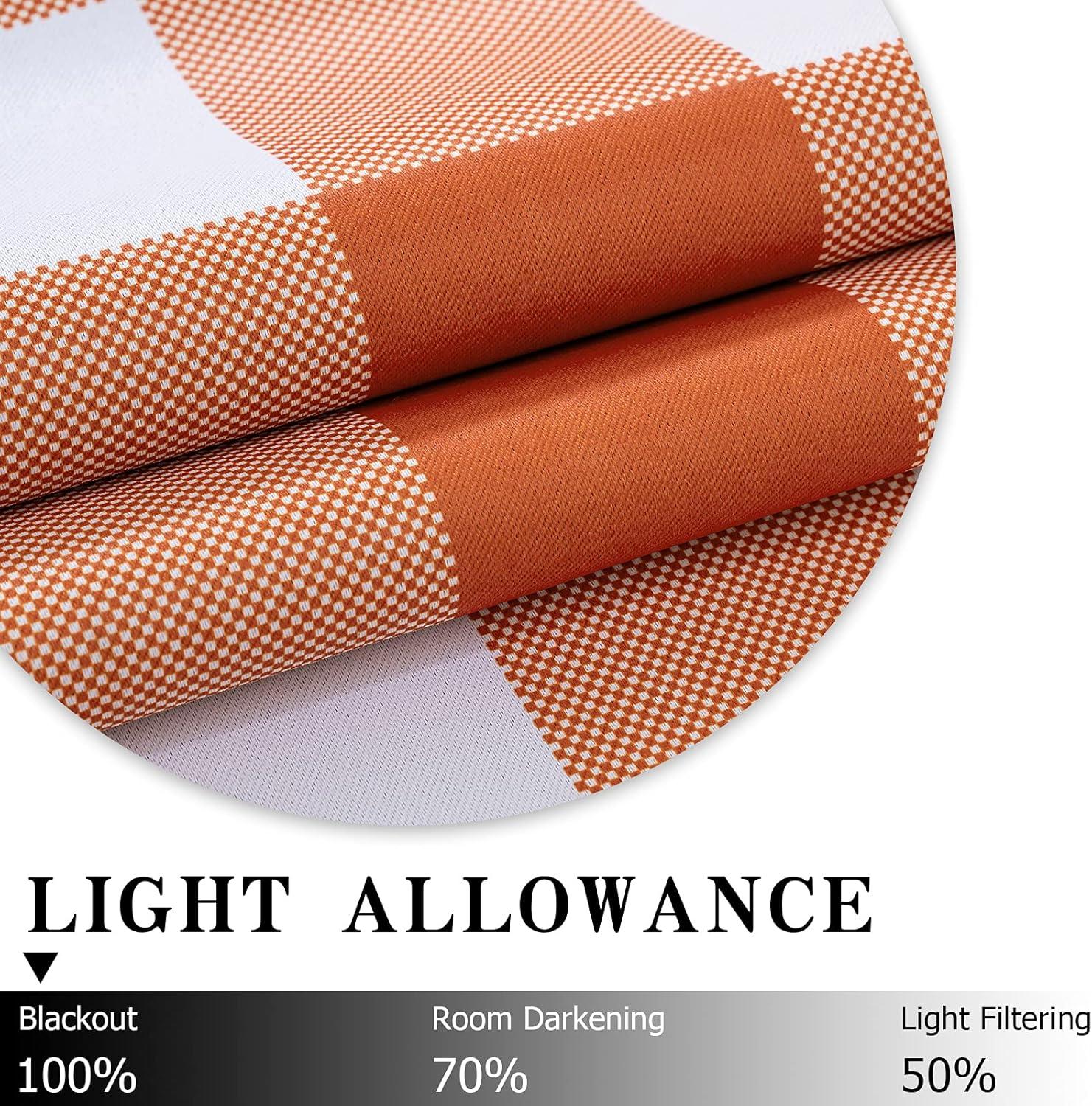 imageMIULEE Buffalo Plaid Blackout Curtains for Christmas 84 Inches Long Thermal Insulated Window Drapes with Printed Plaid for Living Room 2 Panels 52 Inch by 84 Inch Red and WhiteOrange and White