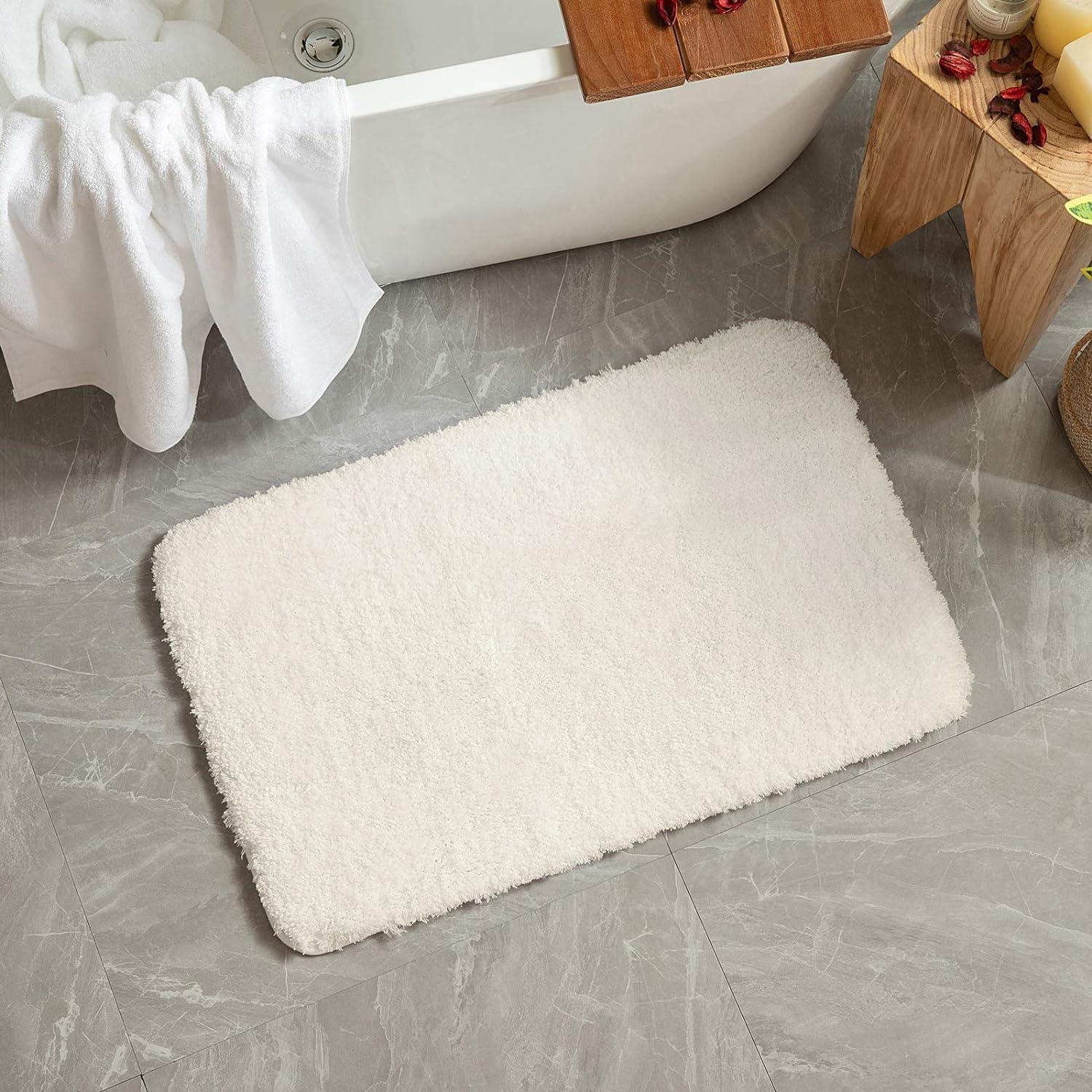 imageMIULEE Burnt Orange Bathroom Rugs Sets 3 Piece Including U Shaped Toilet Rug Soft Absorbent Bath Mats Set with Non Slip Rubber Backside Machine Washable 20quotx30quot16quotx24quotU 20quotx24quotIvory