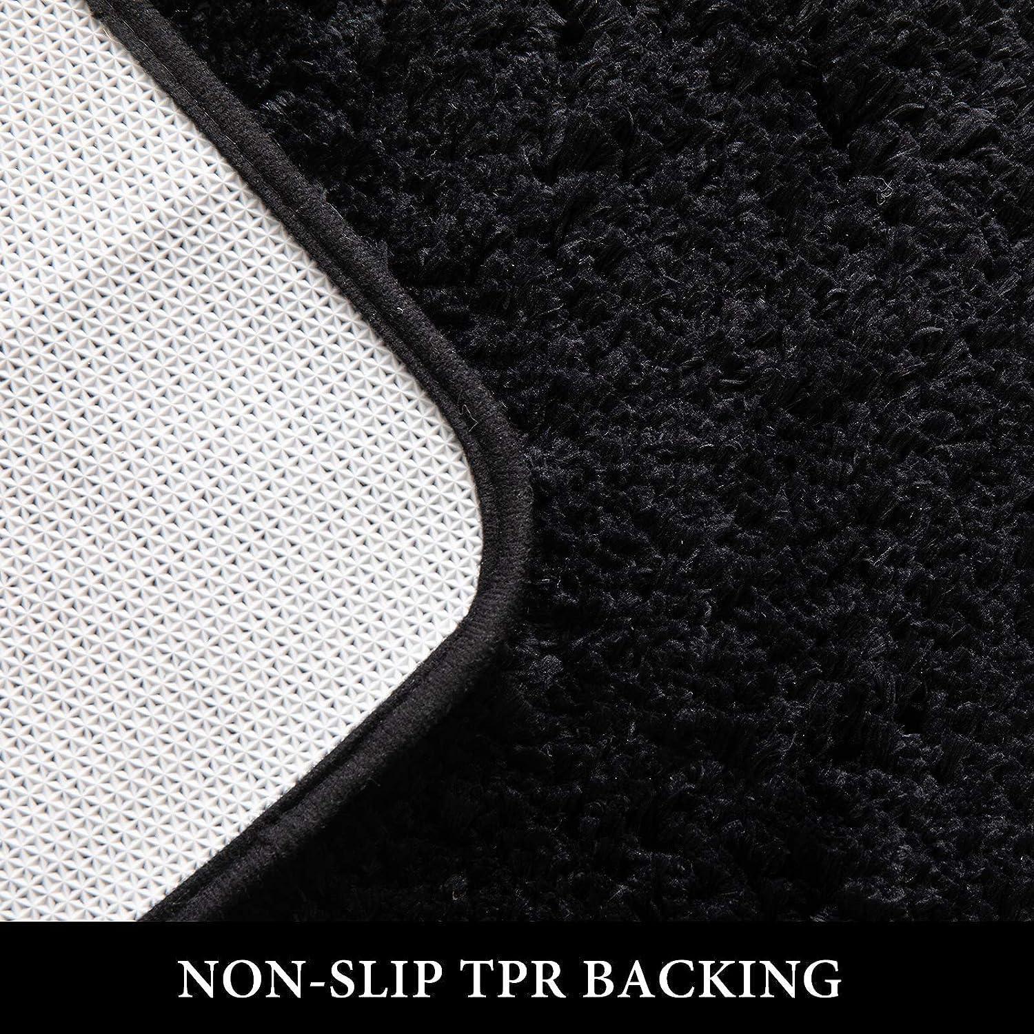 imageMIULEE Burnt Orange Bathroom Rugs Sets 3 Piece Including U Shaped Toilet Rug Soft Absorbent Bath Mats Set with Non Slip Rubber Backside Machine Washable 20quotx30quot16quotx24quotU 20quotx24quotBlack
