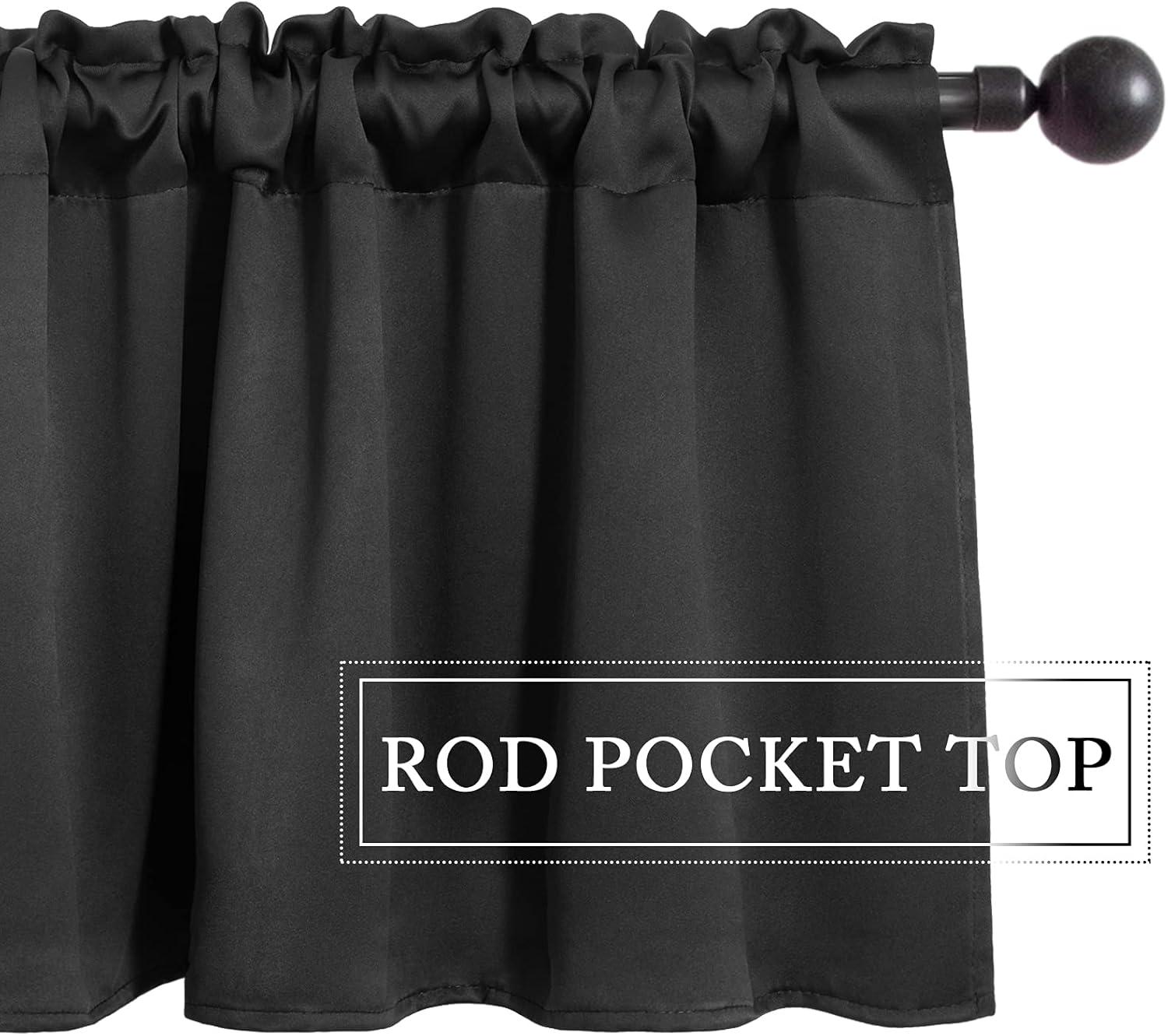 imageMIULEE Christmas Blackout Window Valance for Bedroom Kitchen Bathroom Living Room Darkening Rod Pocket Curtain Valance Thermal Insulated Window Treatment 1 Panel 52 x 18 Inches Hunter GreenBlack