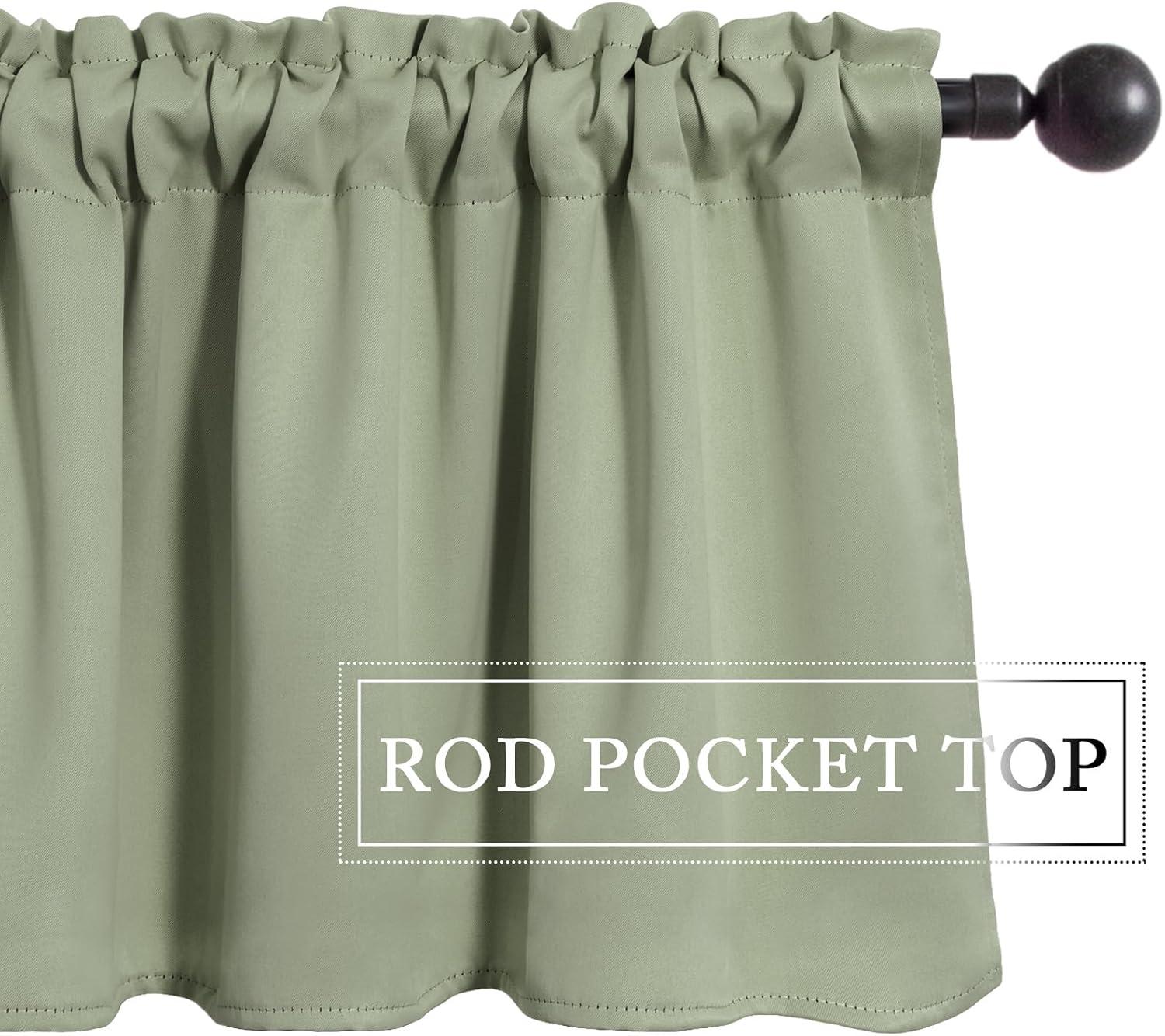 imageMIULEE Christmas Blackout Window Valance for Bedroom Kitchen Bathroom Living Room Darkening Rod Pocket Curtain Valance Thermal Insulated Window Treatment 1 Panel 52 x 18 Inches Hunter GreenSage Green