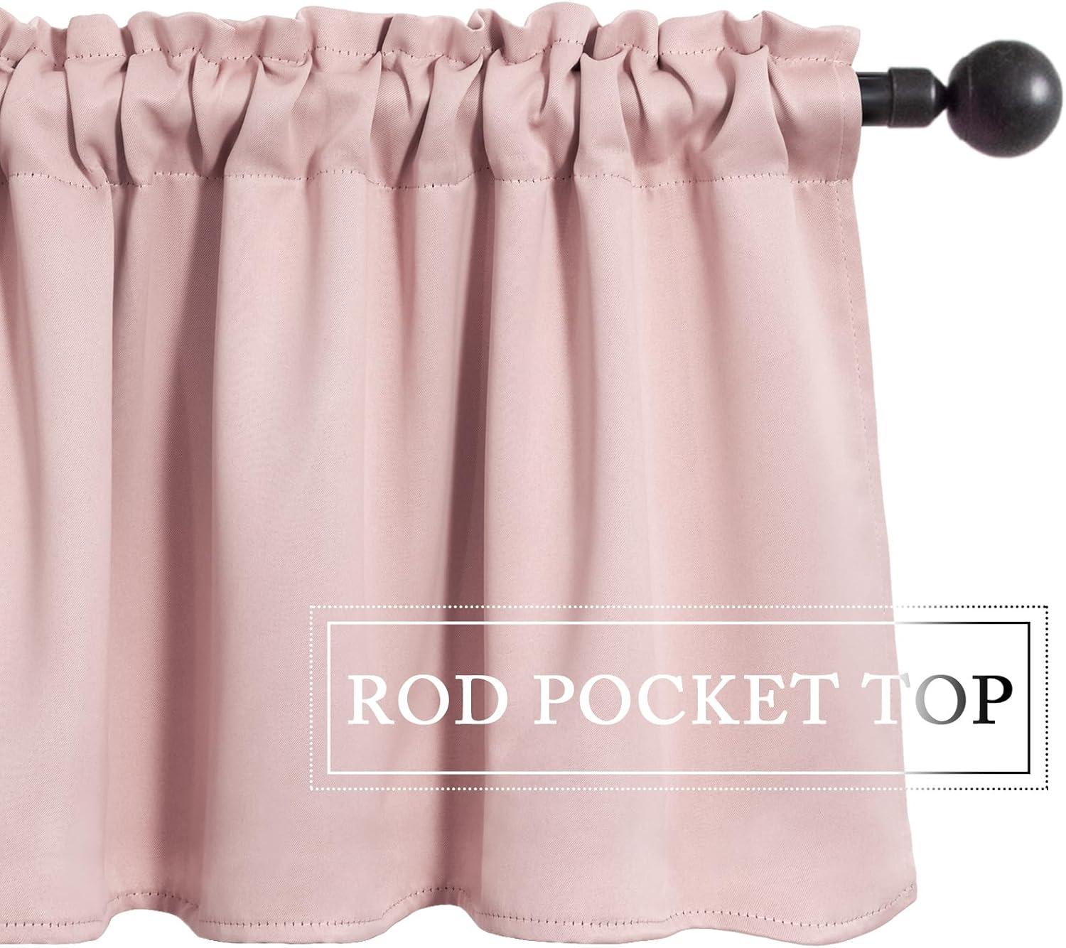 imageMIULEE Christmas Blackout Window Valance for Bedroom Kitchen Bathroom Living Room Darkening Rod Pocket Curtain Valance Thermal Insulated Window Treatment 1 Panel 52 x 18 Inches Hunter GreenBaby Pink