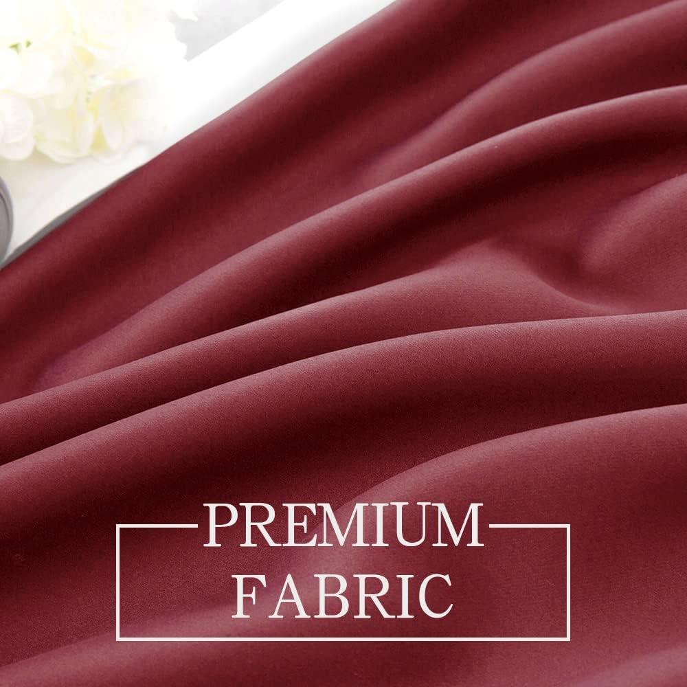 imageMIULEE Christmas Blackout Window Valance for Bedroom Kitchen Bathroom Living Room Darkening Rod Pocket Curtain Valance Thermal Insulated Window Treatment 1 Panel 52 x 18 Inches Hunter GreenWine Red