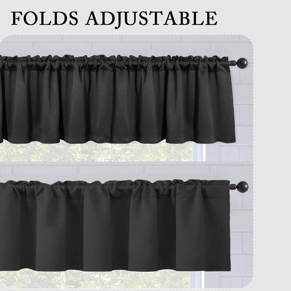 imageMIULEE Christmas Blackout Window Valance for Bedroom Kitchen Bathroom Living Room Darkening Rod Pocket Curtain Valance Thermal Insulated Window Treatment 1 Panel 52 x 18 Inches Hunter GreenBlack