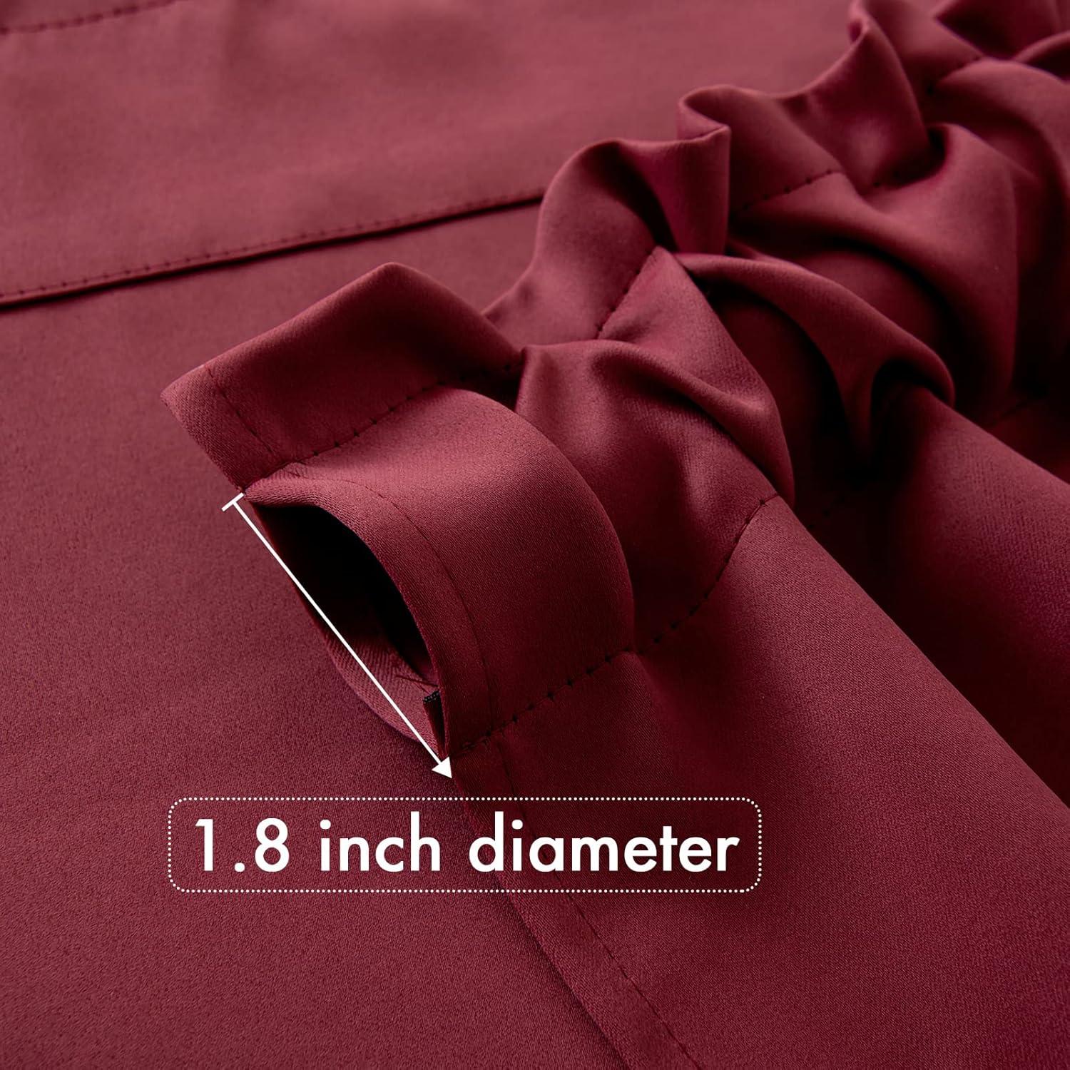 imageMIULEE Christmas Blackout Window Valance for Bedroom Kitchen Bathroom Living Room Darkening Rod Pocket Curtain Valance Thermal Insulated Window Treatment 1 Panel 52 x 18 Inches Hunter GreenWine Red