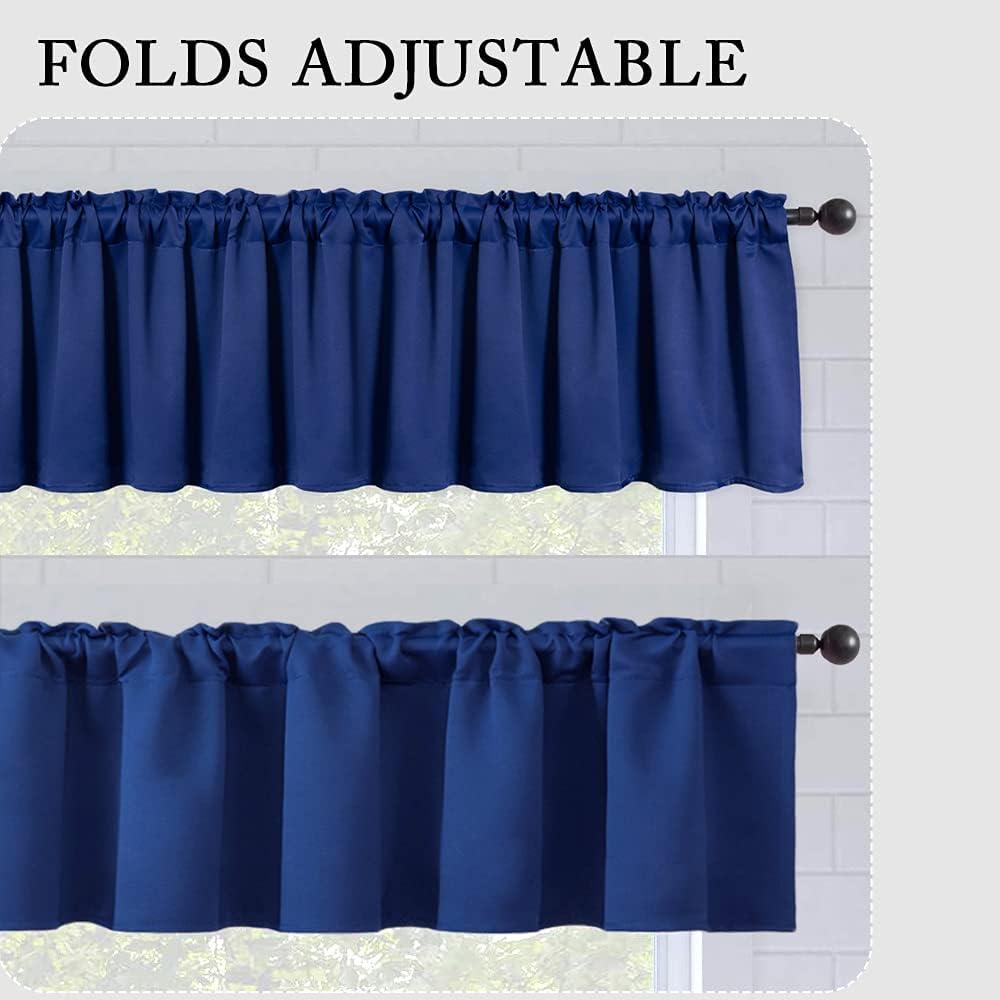 imageMIULEE Christmas Blackout Window Valance for Bedroom Kitchen Bathroom Living Room Darkening Rod Pocket Curtain Valance Thermal Insulated Window Treatment 1 Panel 52 x 18 Inches Hunter GreenNavy Blue