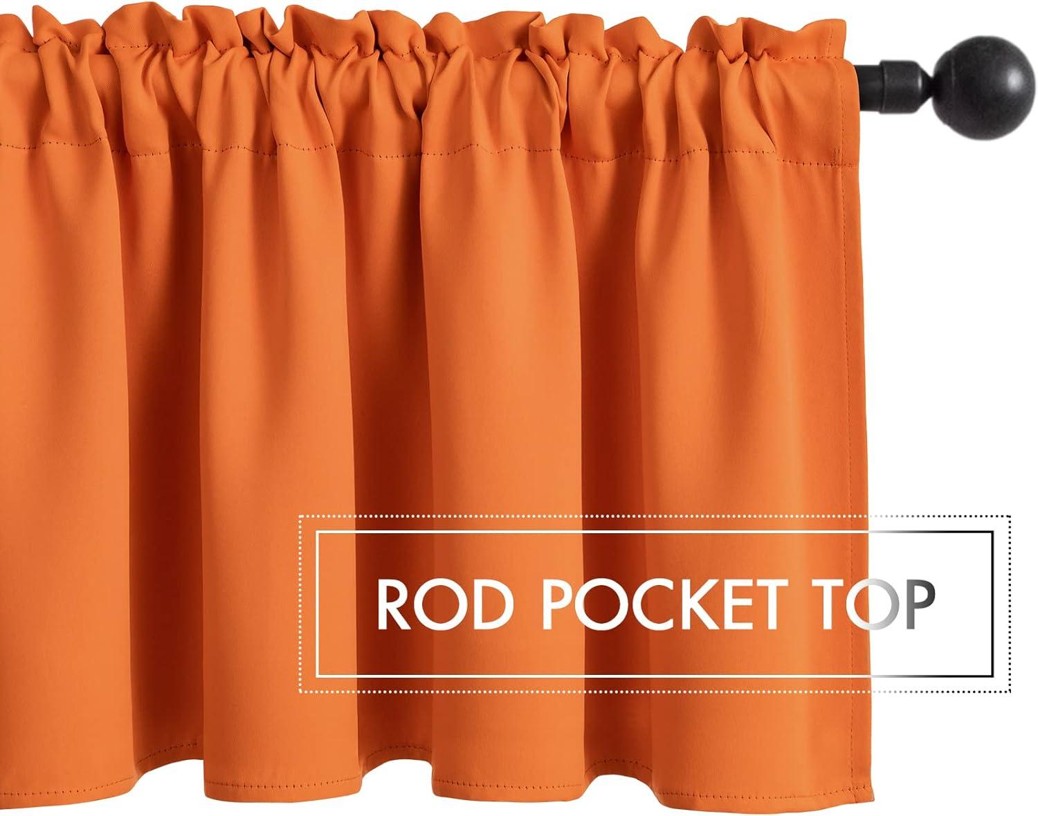 imageMIULEE Christmas Blackout Window Valance for Bedroom Kitchen Bathroom Living Room Darkening Rod Pocket Curtain Valance Thermal Insulated Window Treatment 1 Panel 52 x 18 Inches Hunter GreenOrange