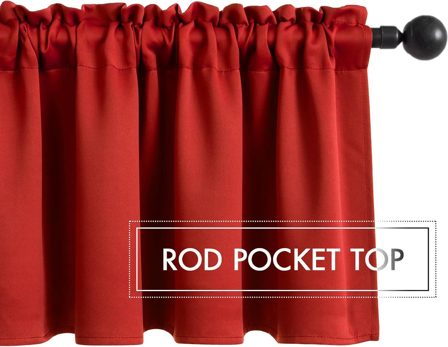 imageMIULEE Christmas Blackout Window Valance for Bedroom Kitchen Bathroom Living Room Darkening Rod Pocket Curtain Valance Thermal Insulated Window Treatment 1 Panel 52 x 18 Inches Hunter GreenRed