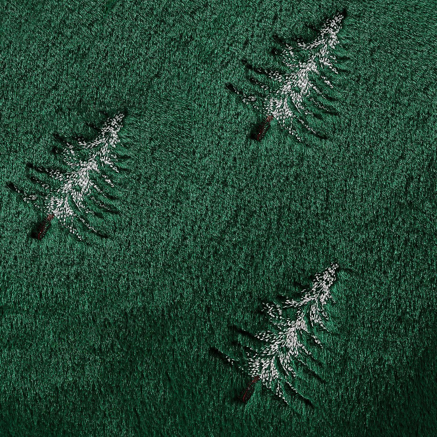 imageMIULEE Christmas Decorative Pillow Covers Set of 2 Faux Fur Throw Pillows with Embroidered Christmas Tree 18x18 Inch White Green Winter Couch Covers for Festival Sofa Bedroom Living Room Home DecorGreen White