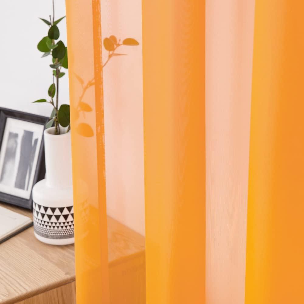 imageMIULEE Christmas Half Window Sheer Curtain Valance Extra Wide Rod Pocket Voile Drape for Kitchen Cafe Bathroom Small Window One Panel 60 x 18 Inch Haute RedOrange
