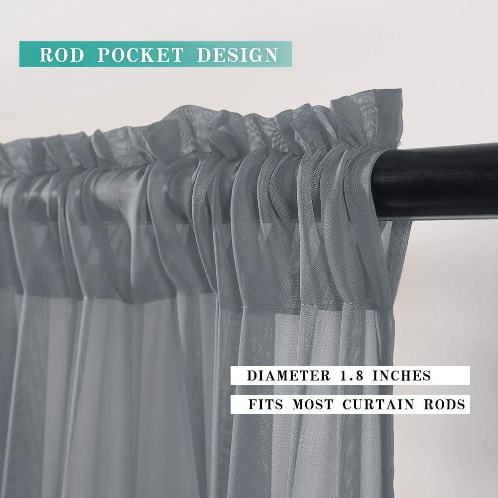 imageMIULEE Christmas Half Window Sheer Curtain Valance Extra Wide Rod Pocket Voile Drape for Kitchen Cafe Bathroom Small Window One Panel 60 x 18 Inch Haute RedDark Grey