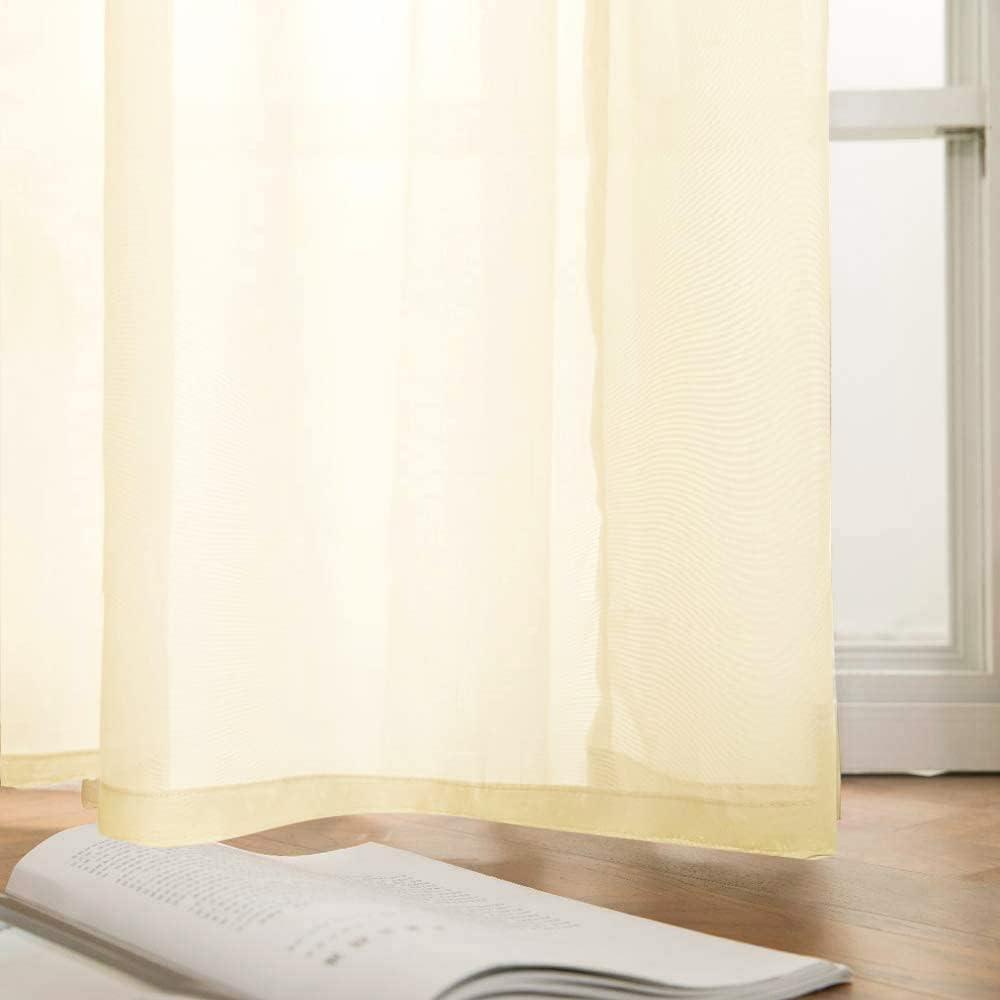 imageMIULEE Christmas Luxury Window Scarf Sheer Voile Elegant Topper Long Window Valance Solid Window Treatment Swags Drapes for Window Ceremony Wedding Canopy Bed 54quot x 216quot Maroon Red 1 PieceCream Beige