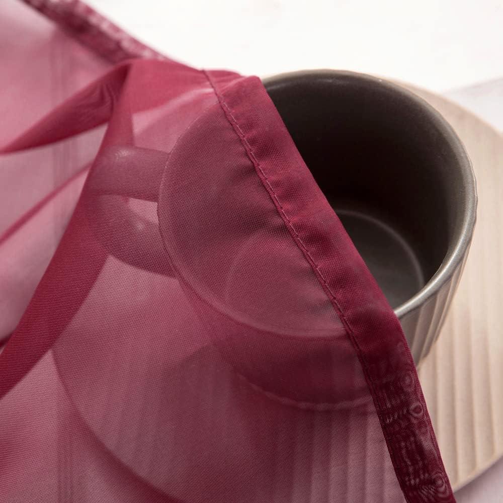 imageMIULEE Christmas Luxury Window Scarf Sheer Voile Elegant Topper Long Window Valance Solid Window Treatment Swags Drapes for Window Ceremony Wedding Canopy Bed 54quot x 216quot Maroon Red 1 PieceMaroon Red