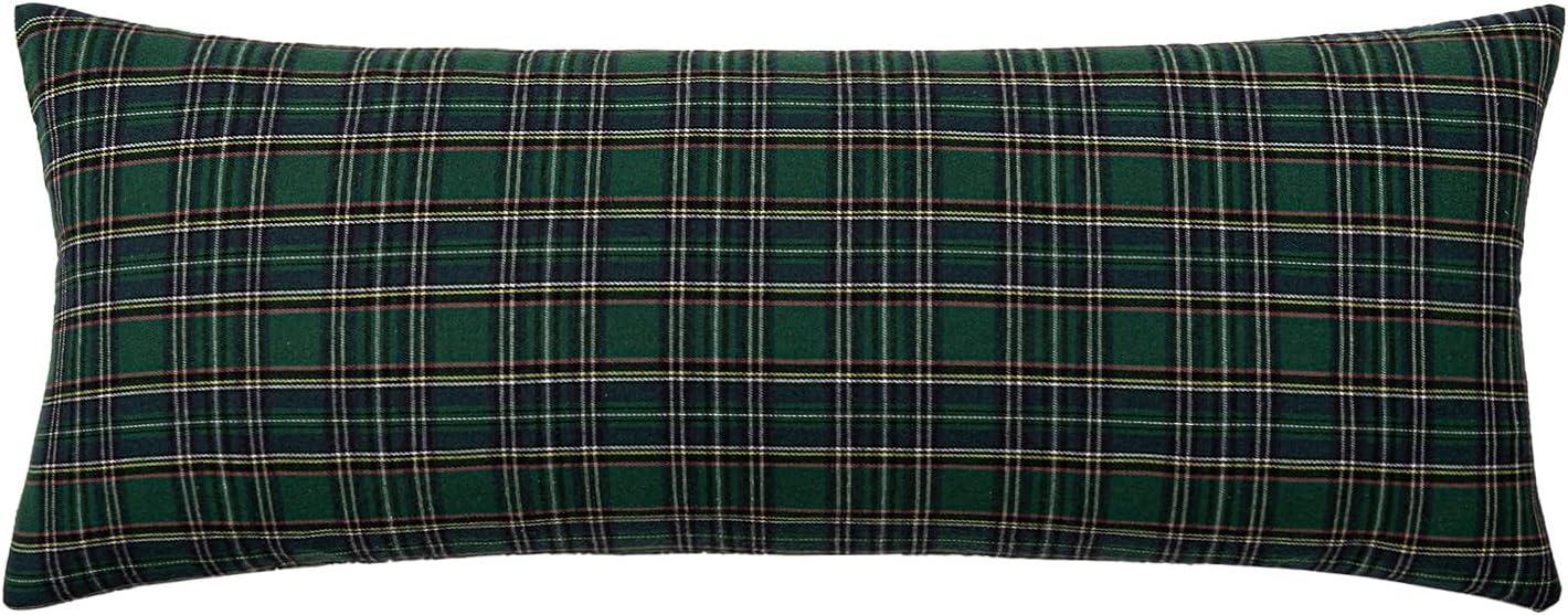 imageMIULEE Christmas Set of 2 Scottish Tartan Plaid Throw Pillow Covers Farmhouse Classic Decorative Outdoor Square Cushion Cases for Decor Sofa Couch 18x18 Inch GreenGreen