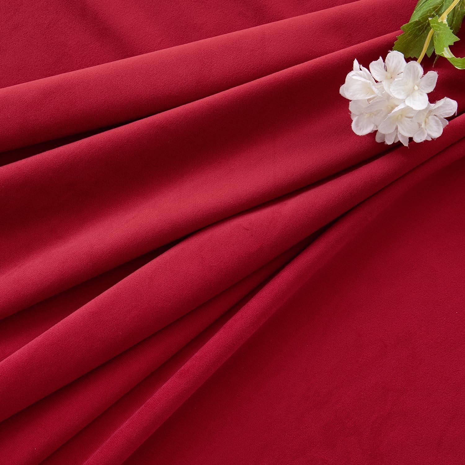 imageMIULEE Christmas Velvet Curtains 96 Inches Long 2 Panels Set for Bedroom Pinch Pleat Back Tab Thermal Insulated Living Room Darkening Drapes Pleated Blackout Floor to Ceiling Curtain with Hooks RedRed