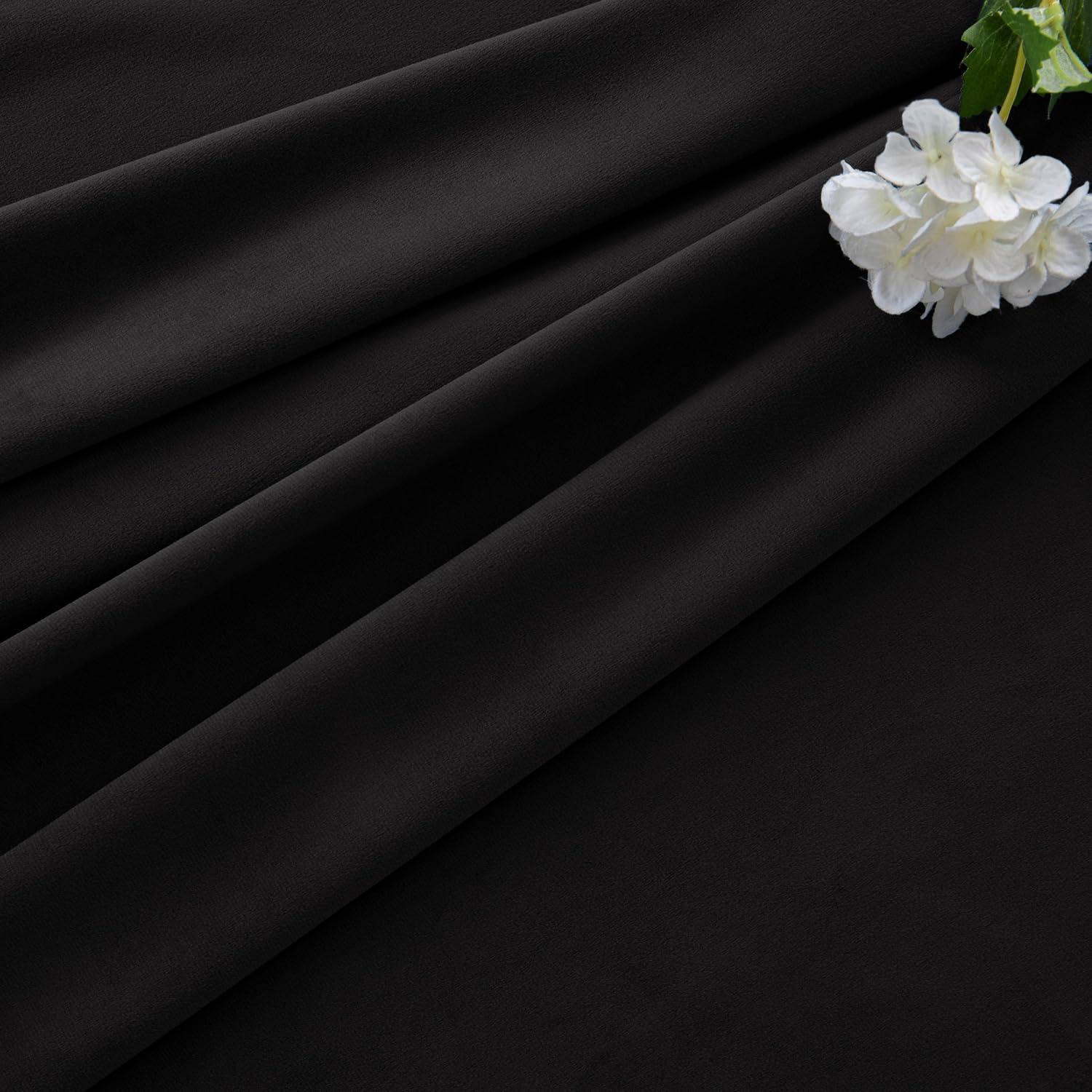 imageMIULEE Christmas Velvet Curtains 96 Inches Long 2 Panels Set for Bedroom Pinch Pleat Back Tab Thermal Insulated Living Room Darkening Drapes Pleated Blackout Floor to Ceiling Curtain with Hooks RedBlack